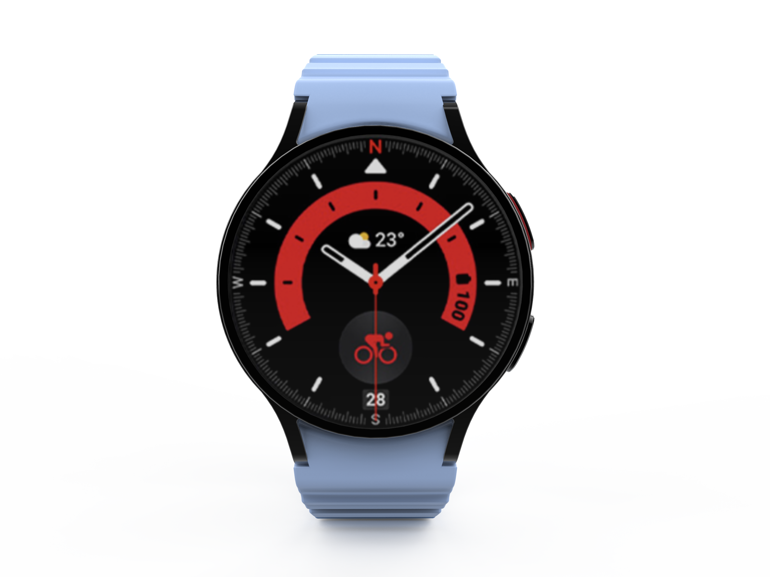SYSTEM-S Armband 20 mm aus Silikon magnetisch für Samsung Galaxy Watch 5 4 in Blau
