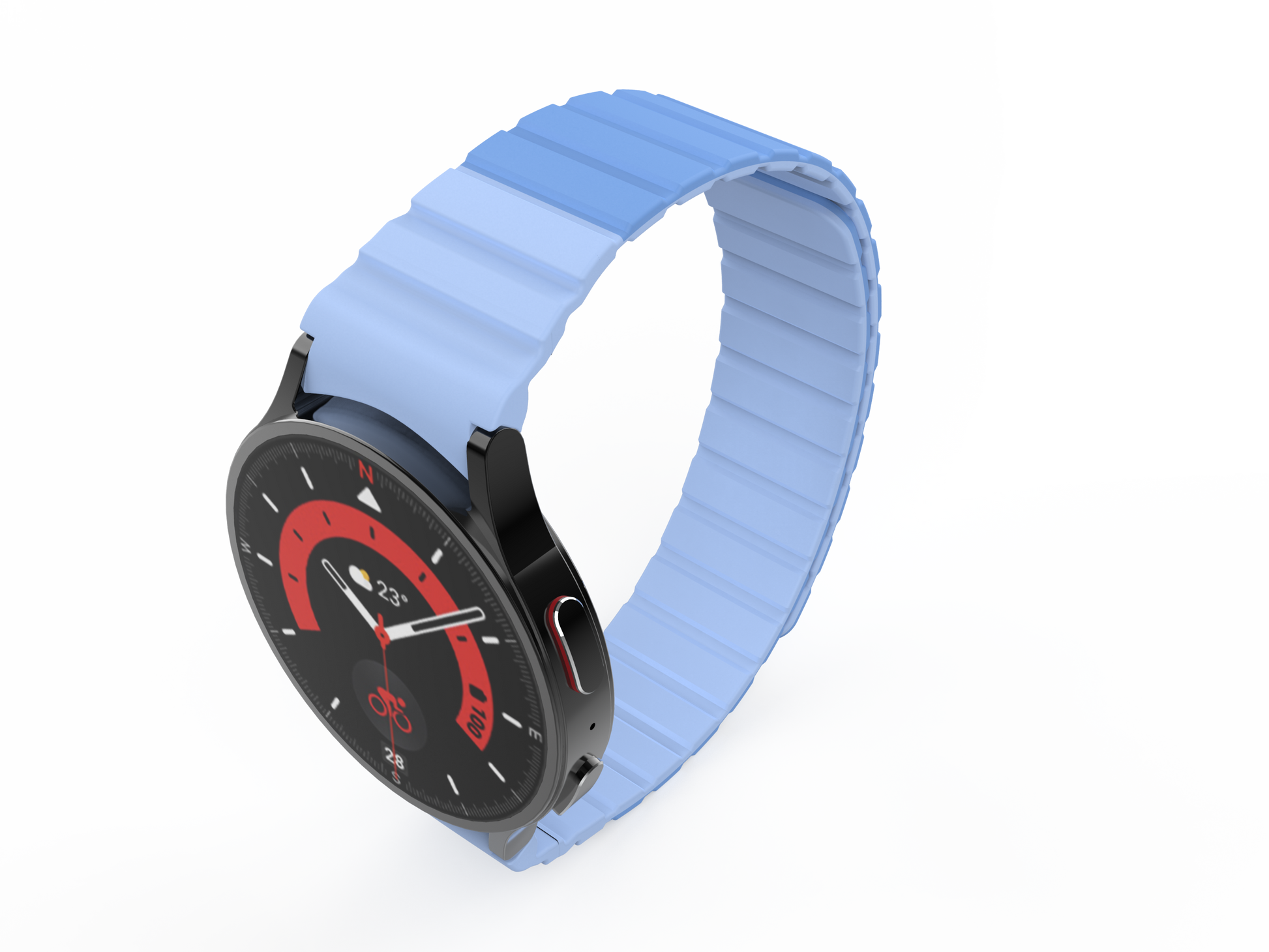 SYSTEM-S Armband 20 mm aus Silikon magnetisch für Samsung Galaxy Watch 5 4 in Blau