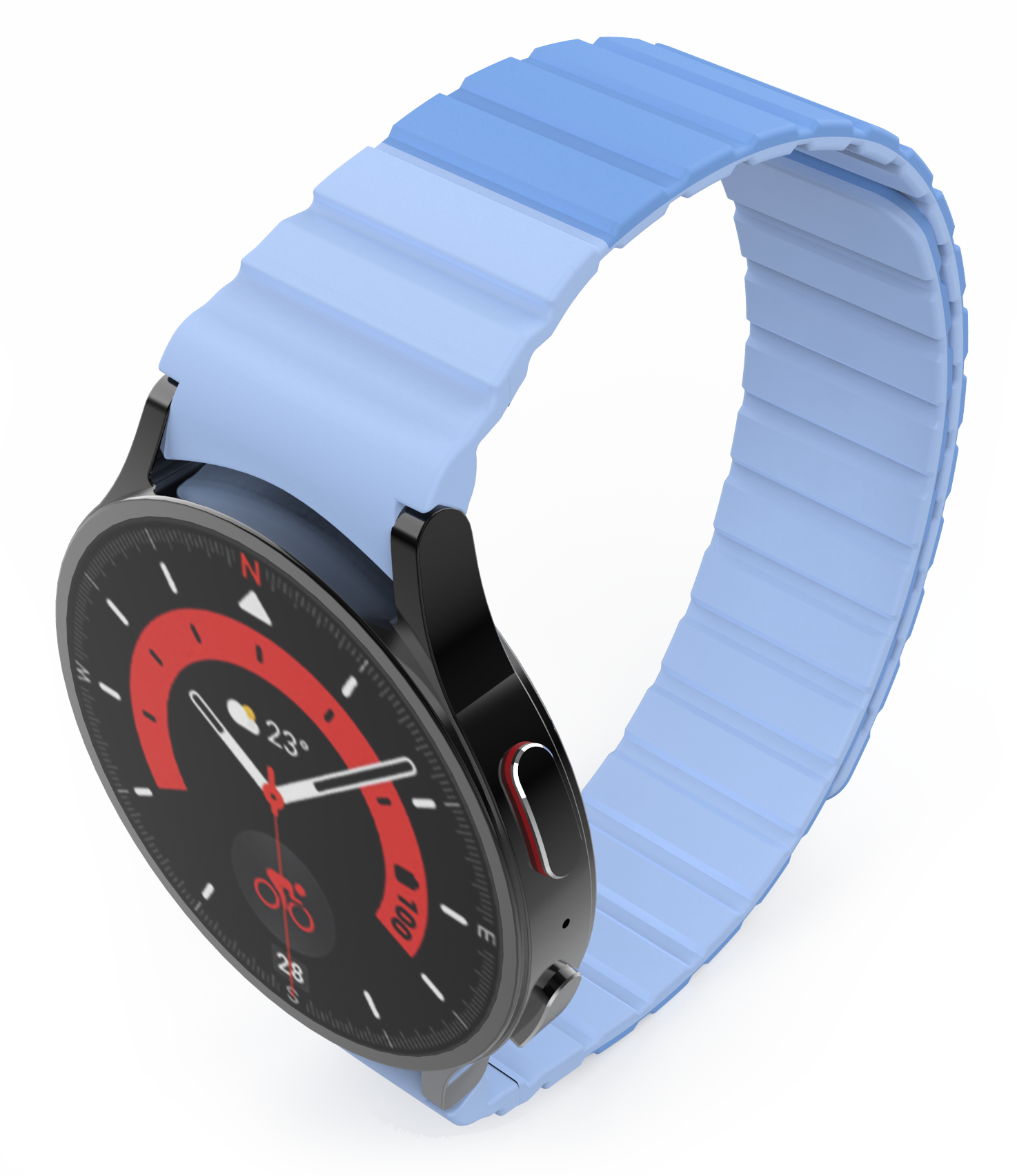 SYSTEM-S Armband 20 mm aus Silikon magnetisch für Samsung Galaxy Watch 5 4 in Blau