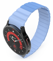 SYSTEM-S Armband 20 mm aus Silikon magnetisch für Samsung Galaxy Watch 5 4 in Blau