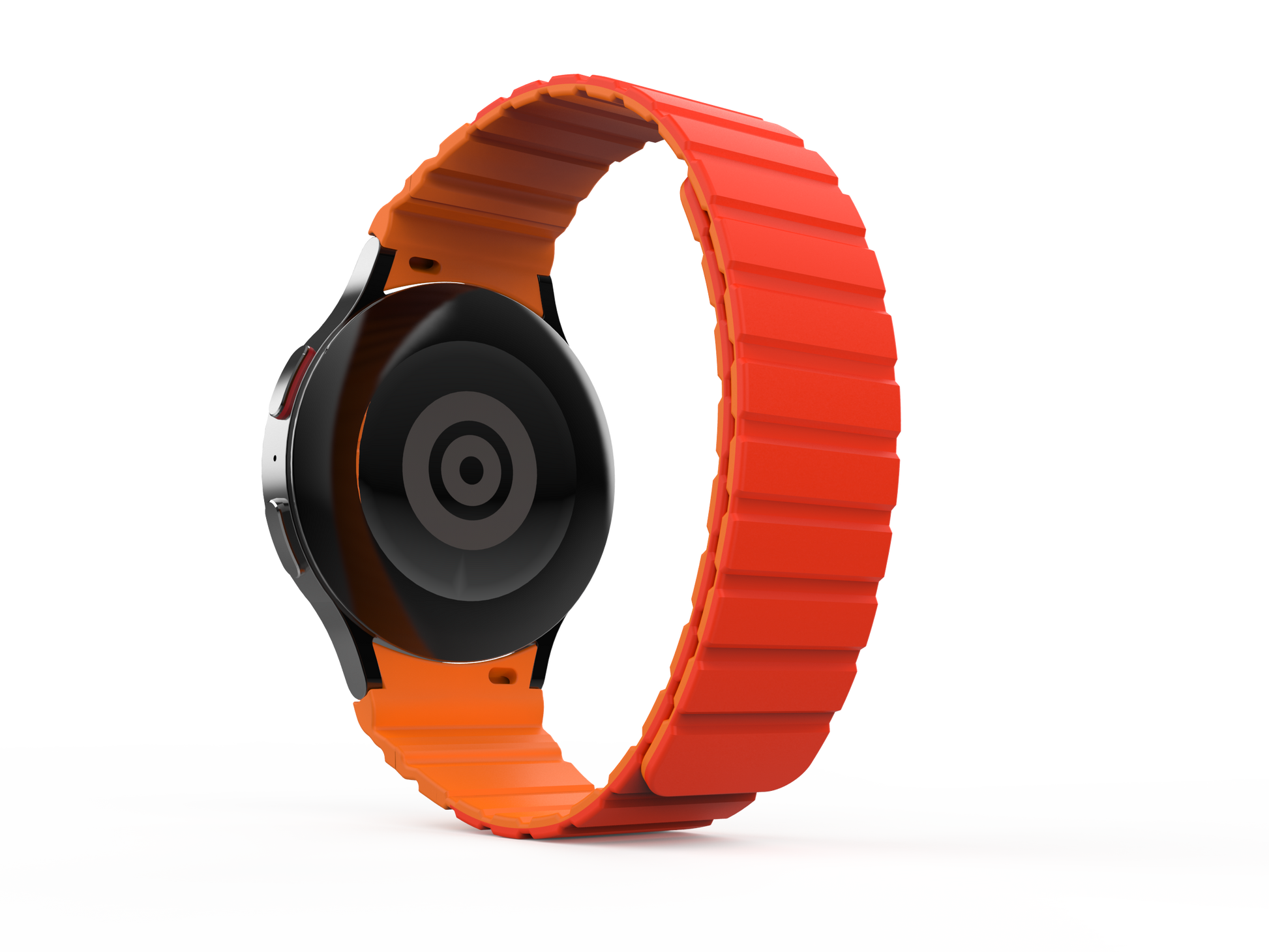 SYSTEM-S Armband 20 mm aus Silikon magnetisch für Samsung Galaxy Watch 5 4 in Rot