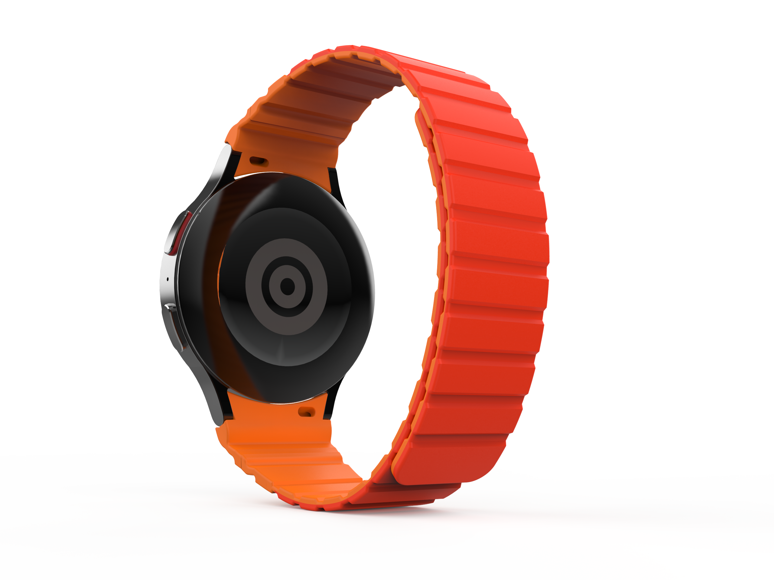 SYSTEM-S Armband 20 mm aus Silikon magnetisch für Samsung Galaxy Watch 5 4 in Rot