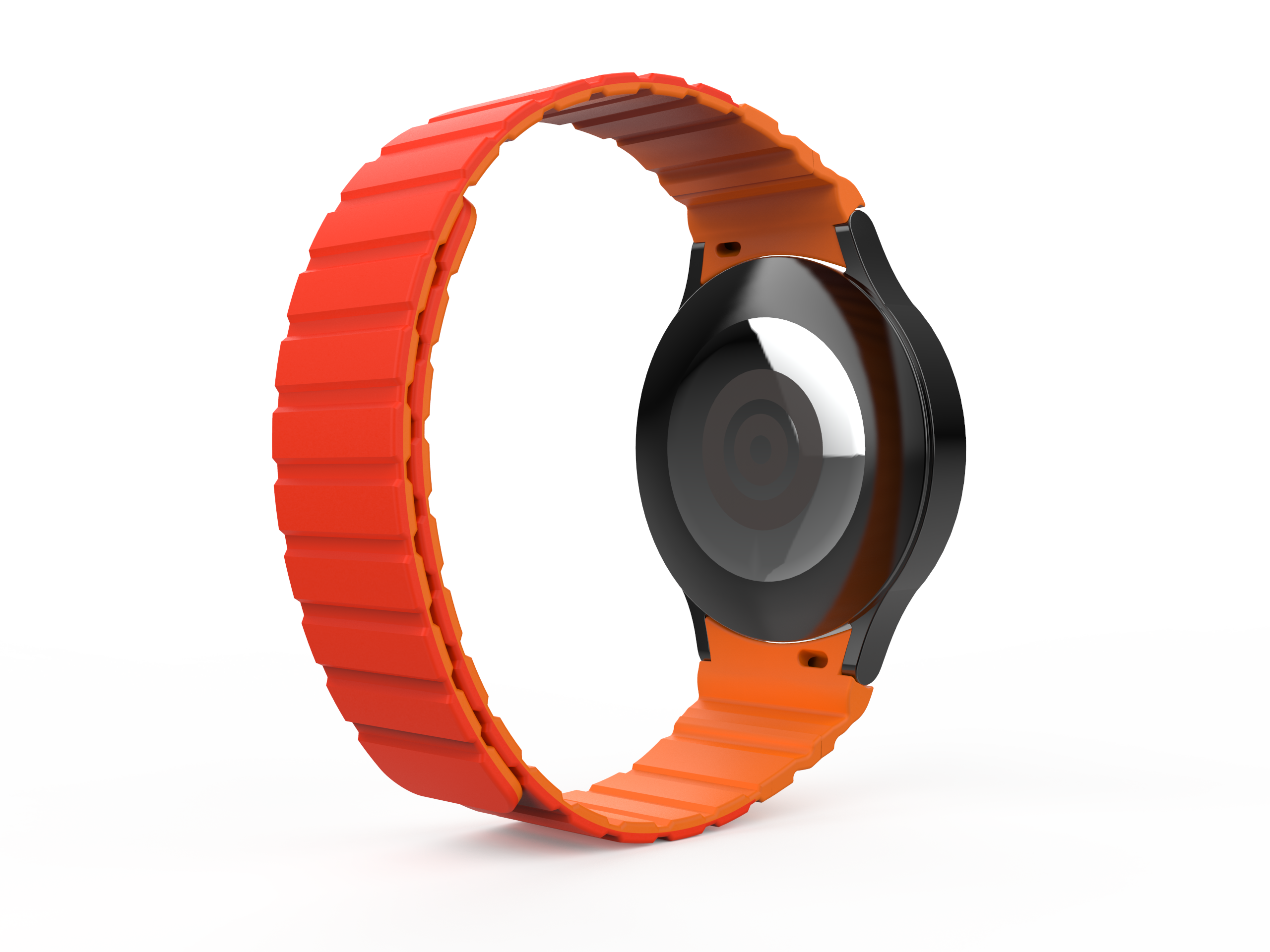 SYSTEM-S Armband 20 mm aus Silikon magnetisch für Samsung Galaxy Watch 5 4 in Rot