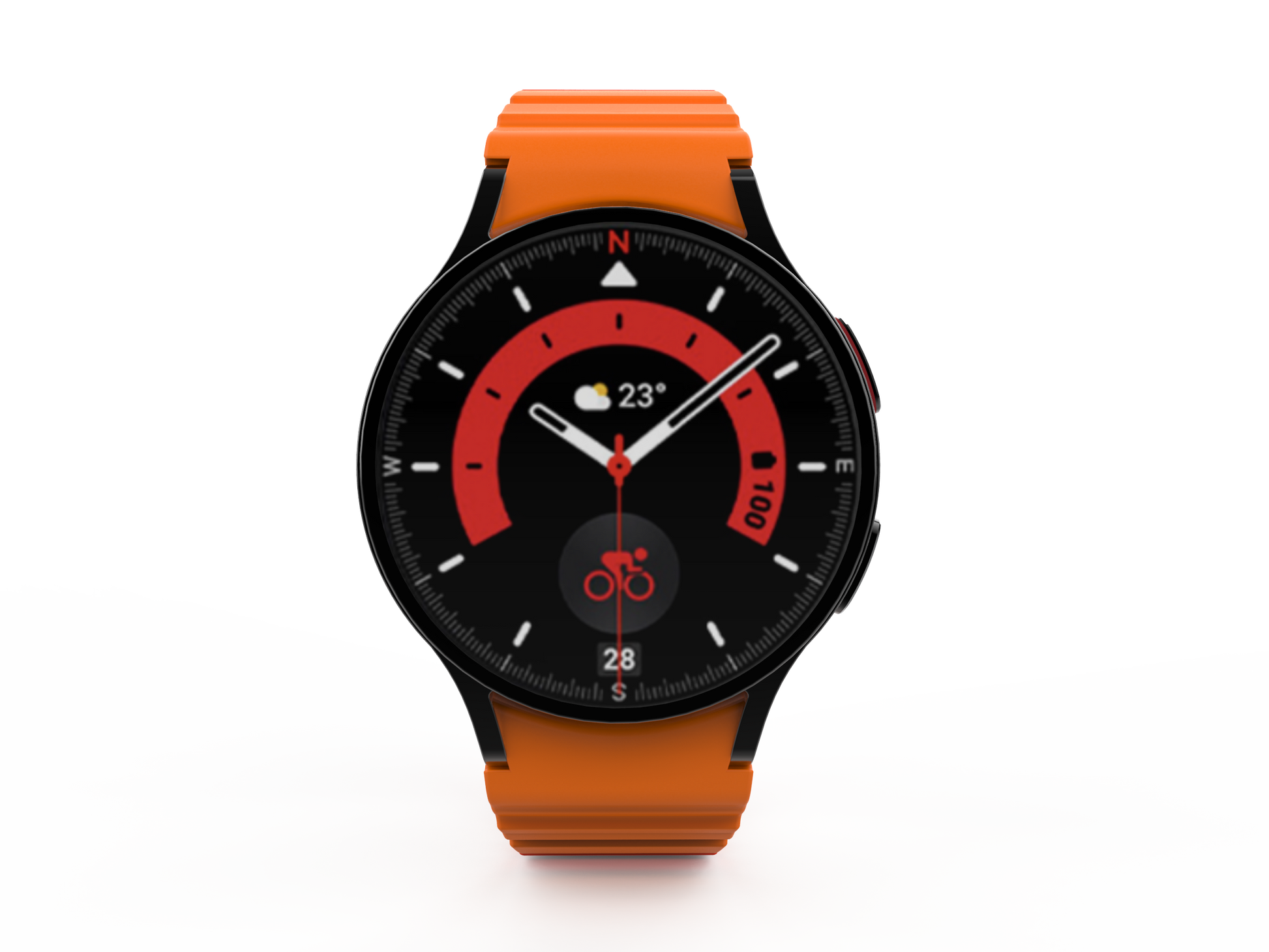 SYSTEM-S Armband 20 mm aus Silikon magnetisch für Samsung Galaxy Watch 5 4 in Rot