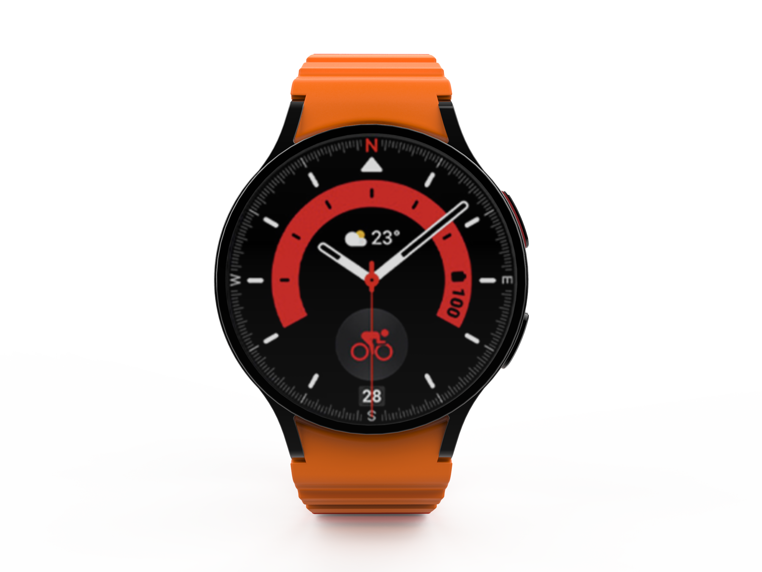 SYSTEM-S Armband 20 mm aus Silikon magnetisch für Samsung Galaxy Watch 5 4 in Rot