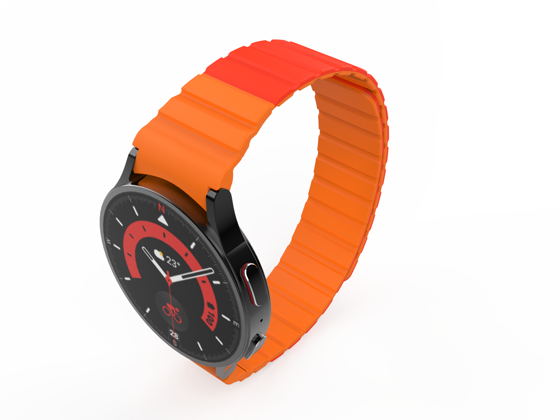 SYSTEM-S Armband 20 mm aus Silikon magnetisch für Samsung Galaxy Watch 5 4 in Rot