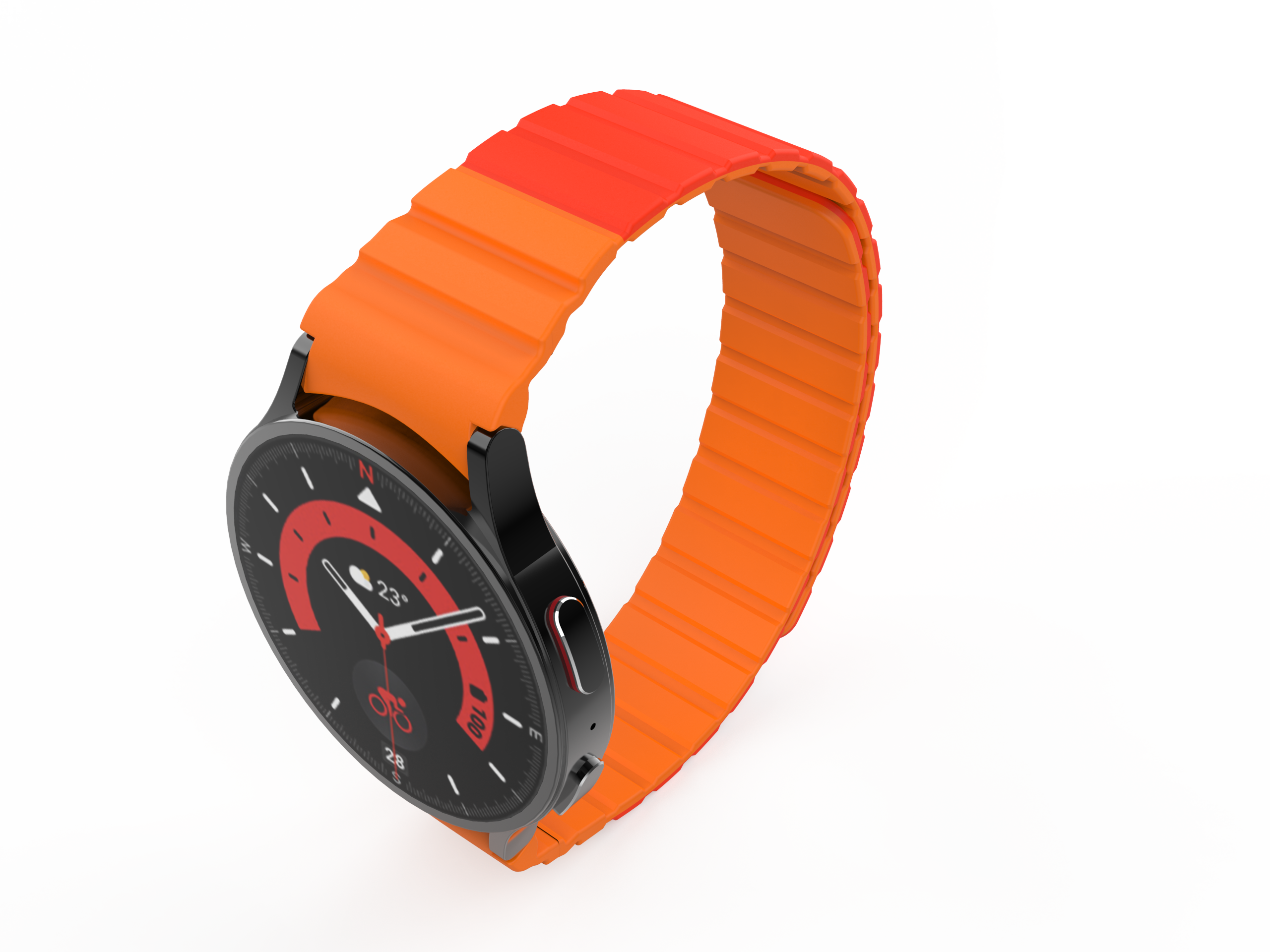 SYSTEM-S Armband 20 mm aus Silikon magnetisch für Samsung Galaxy Watch 5 4 in Rot