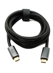 SYSTEM-S USB 3.2 Gen 2 2 m Kabel Typ C Stecker zu Stecker geflochten 20 Gbit/s 100 W