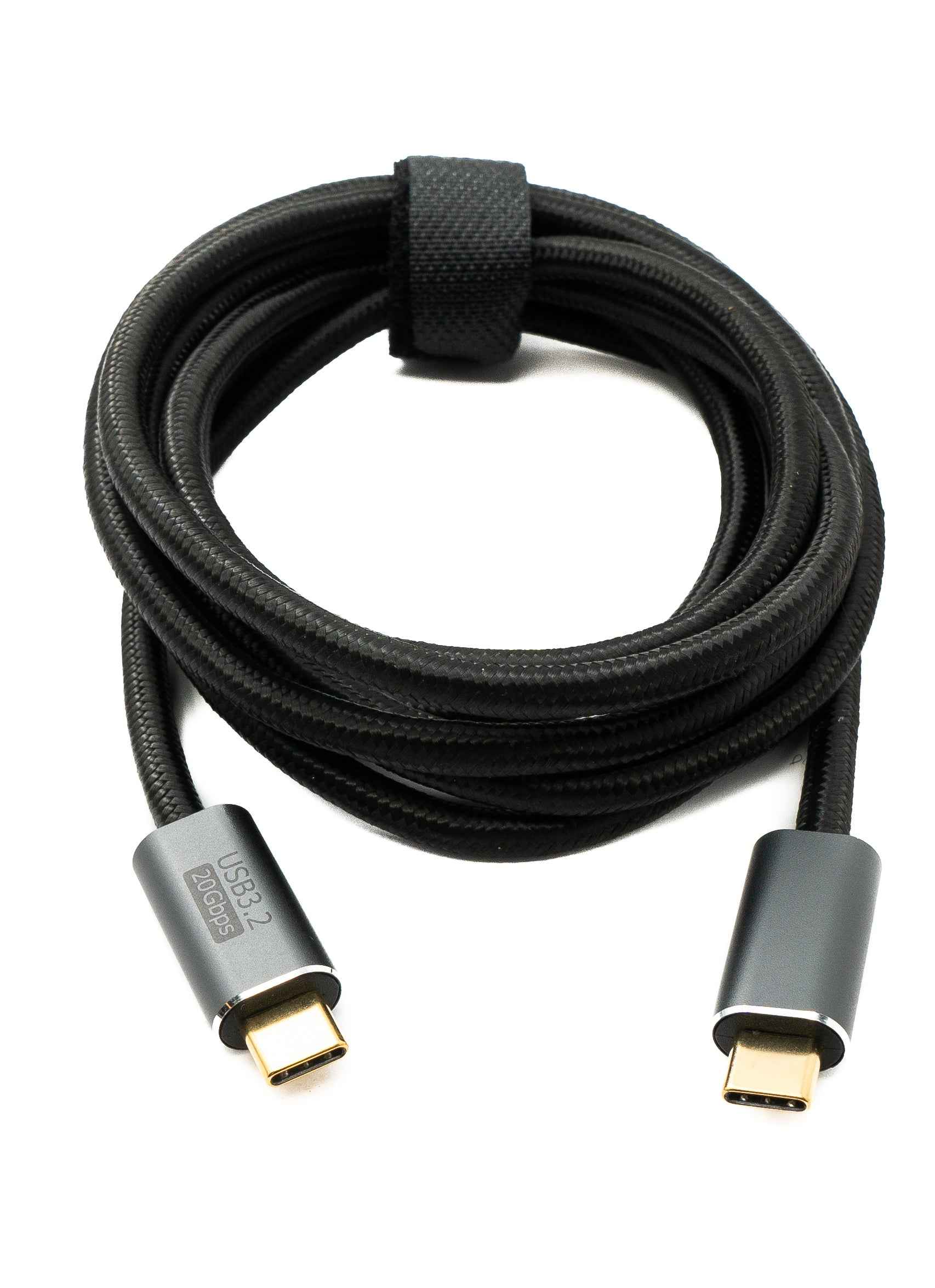 SYSTEM-S USB 3.2 Gen 2 2 m Kabel Typ C Stecker zu Stecker geflochten 20 Gbit/s 100 W