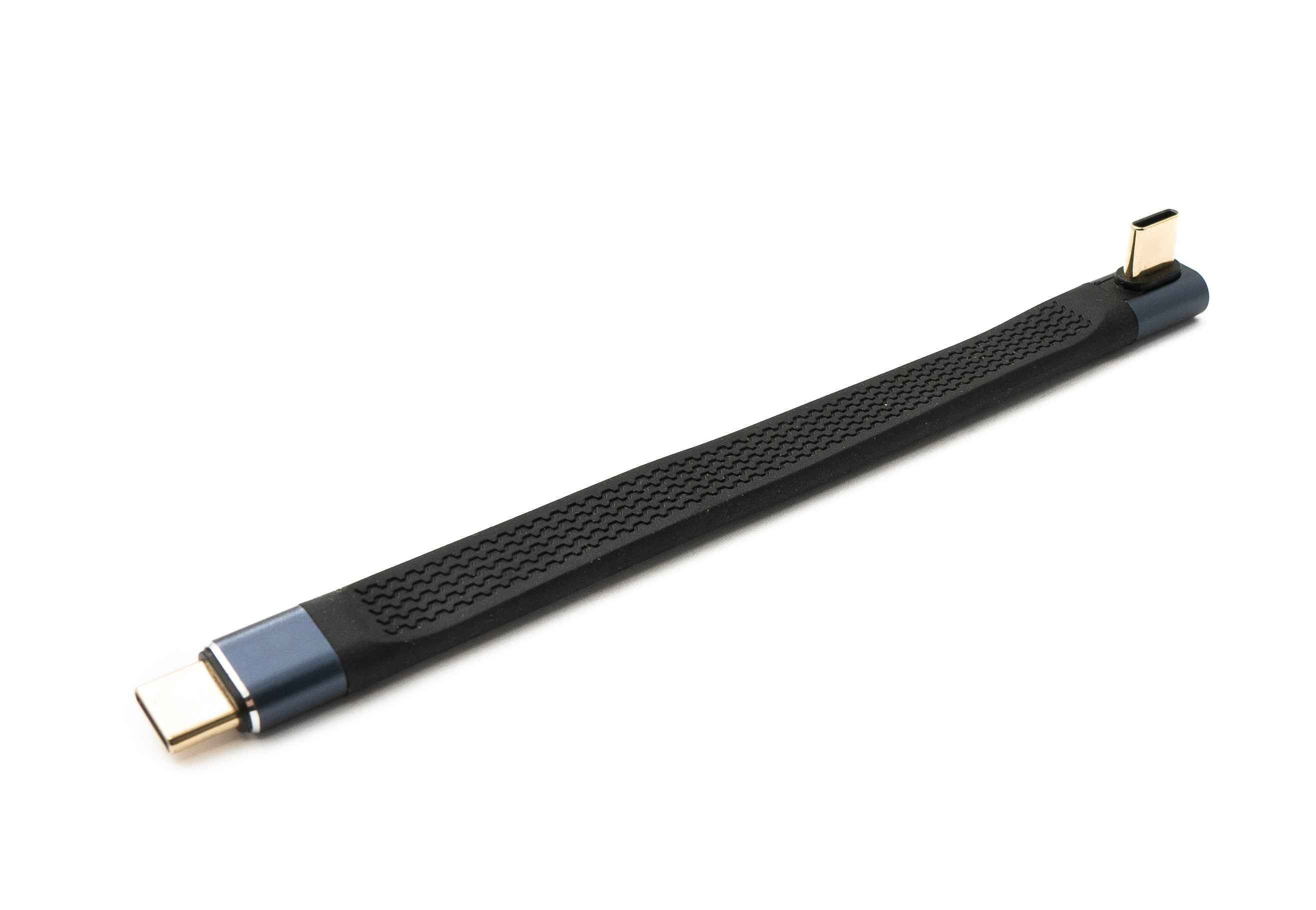 SYSTEM-S USB4 USB 10 cm Kabel Typ C Stecker zu Stecker Winkel flach 40 Gbit/s 240 W USB 4.0 Kabel