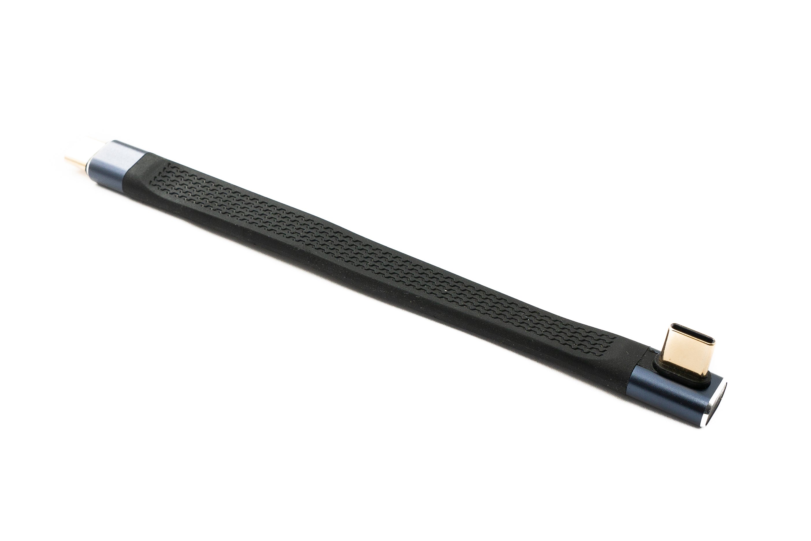 USB 4.0 Kabel Typ C flach 10 cm 40 Gbit/s 240 W gewinkelt schwarz Aluminium