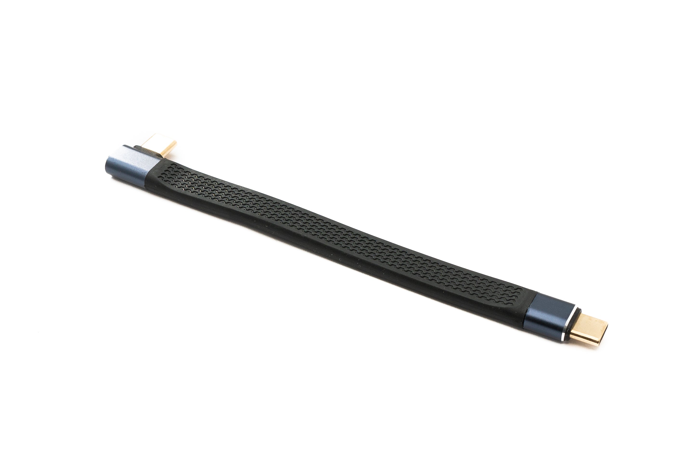 USB 4.0 Kabel Typ C flach 10 cm 40 Gbit/s 240 W gewinkelt schwarz Aluminium