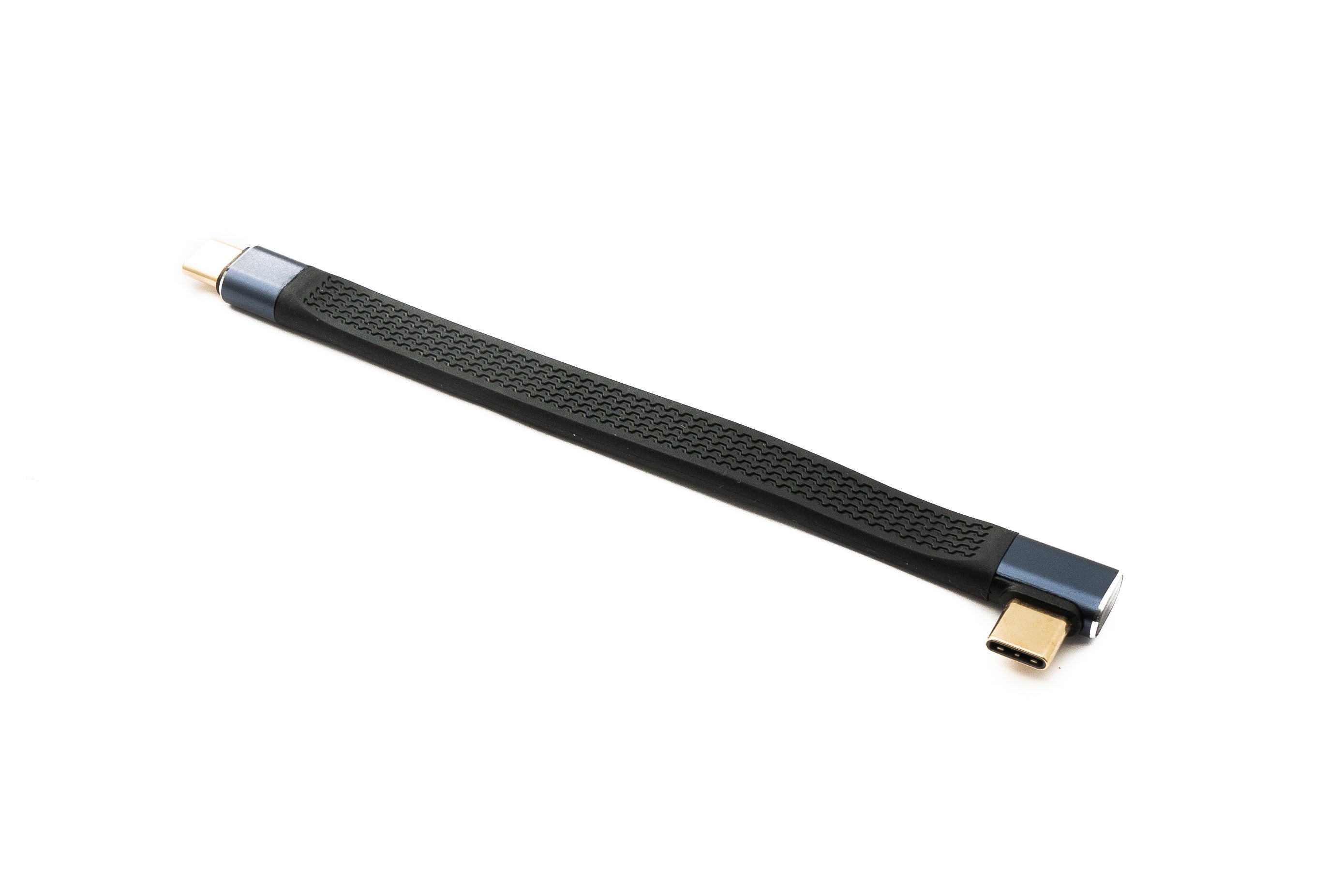USB 4.0 Kabel Typ C flach 10 cm 40 Gbit/s 240 W gewinkelt schwarz Aluminium