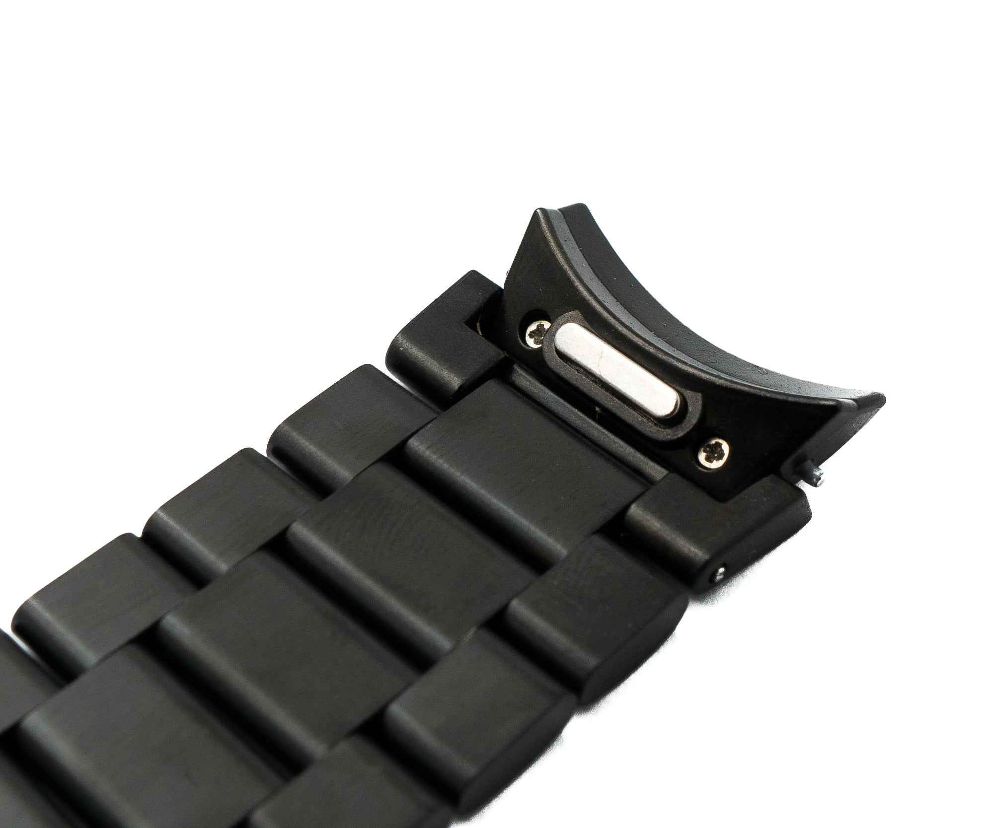 SYSTEM-S Armband 22 mm aus Aluminium mit Faltschließe für Galaxy Watch 6 Classic Schwarz