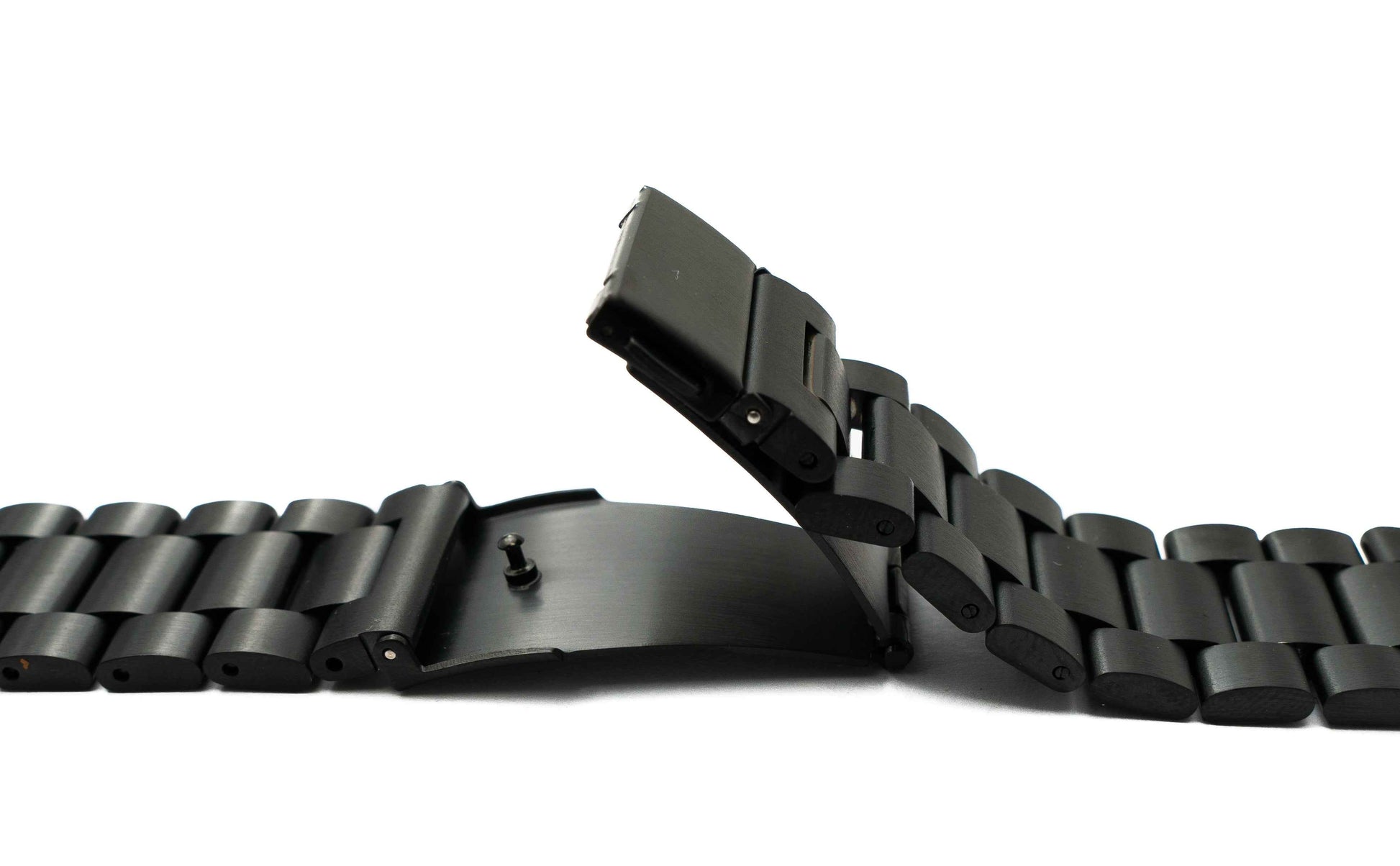 SYSTEM-S Armband 22 mm aus Aluminium mit Faltschließe für Galaxy Watch 6 Classic Schwarz
