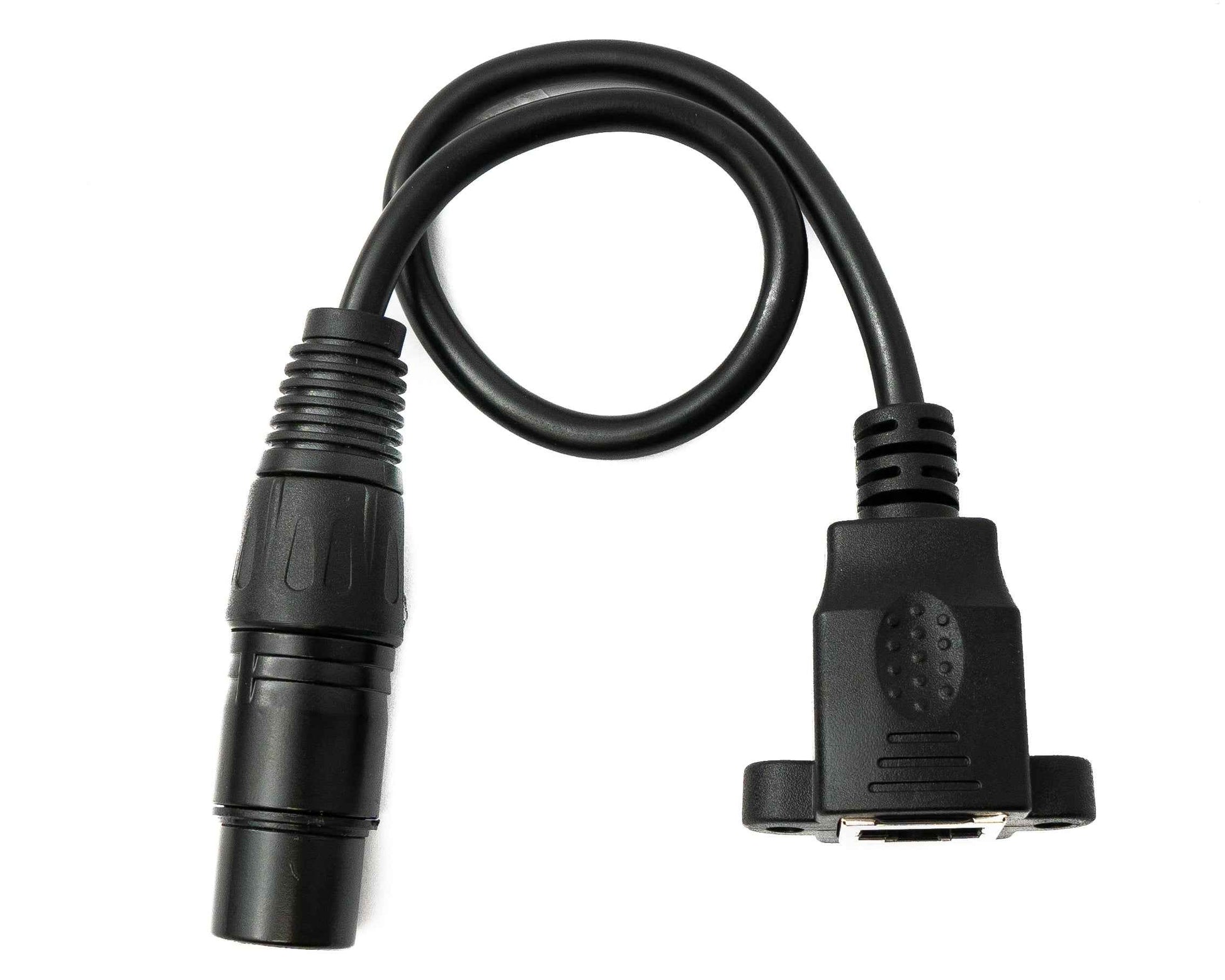 SYSTEM-S LAN Kabel 30 cm RJ45 Buchse zu XLR 3 Pin Buchse Schraube in Schwarz