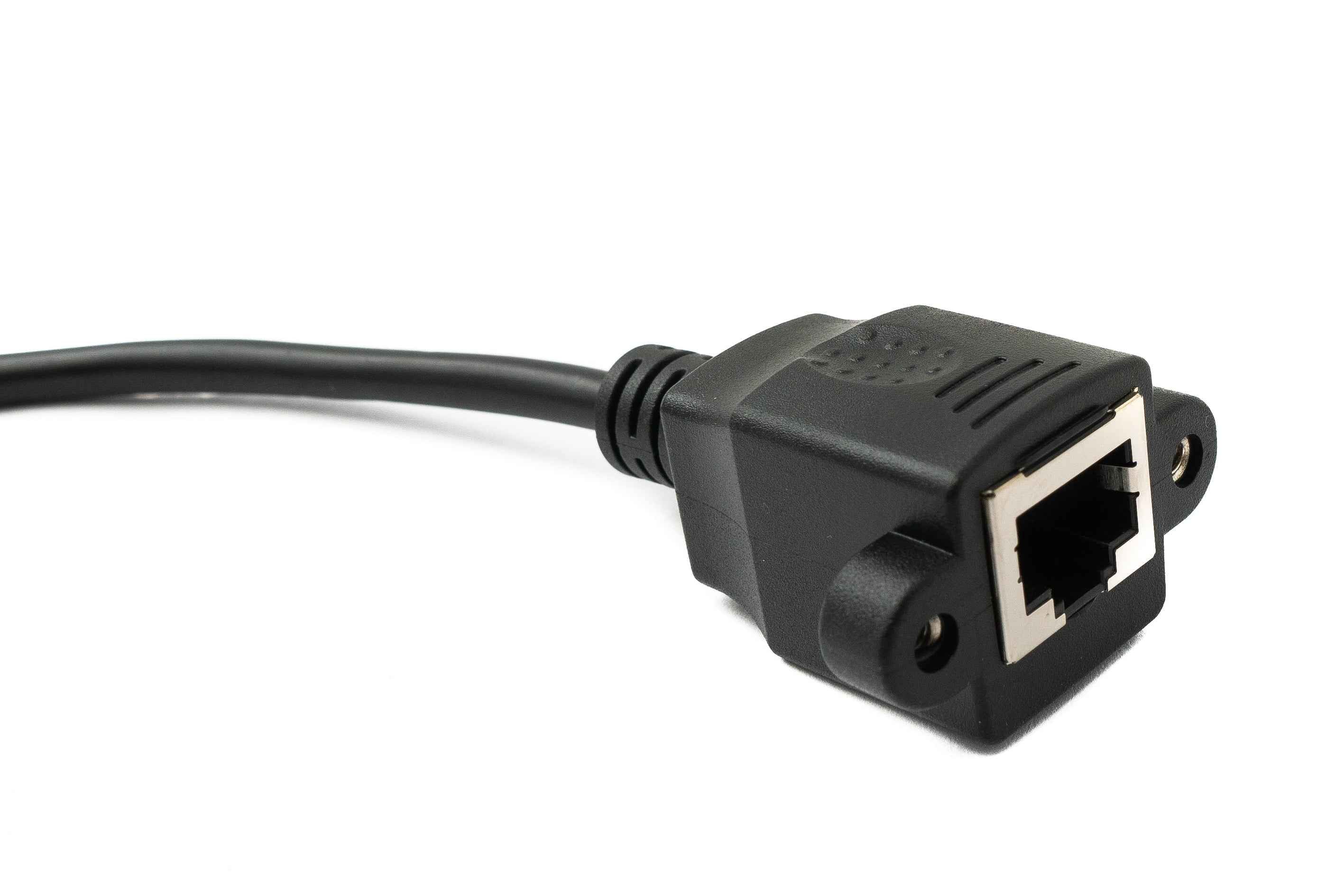 SYSTEM-S LAN Kabel 30 cm RJ45 Buchse zu XLR 3 Pin Buchse Schraube in Schwarz