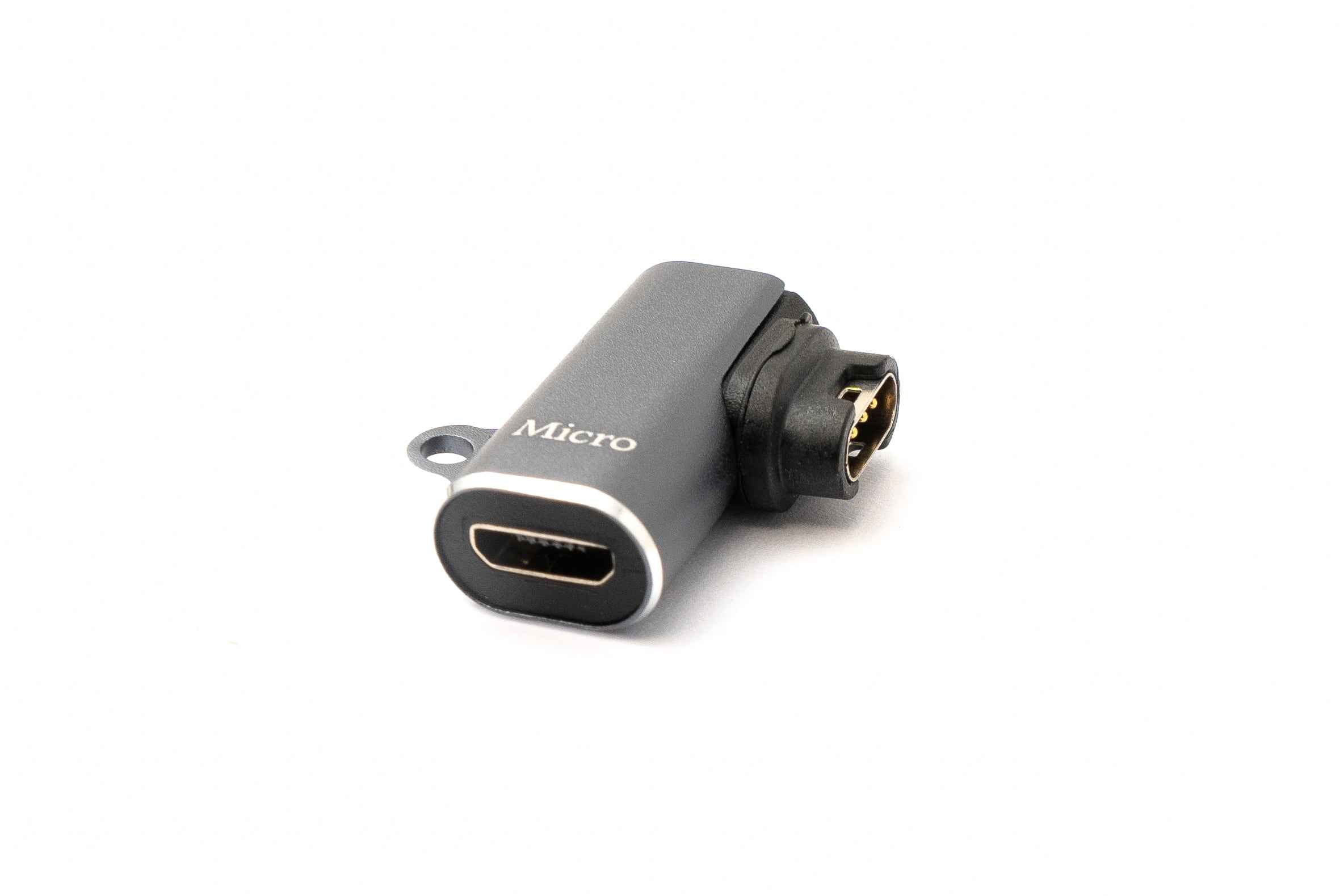 SYSTEM-S USB 2.0 Adapter Micro B Buchse zu Stecker für Garmin Smartwatch Winkel rechts