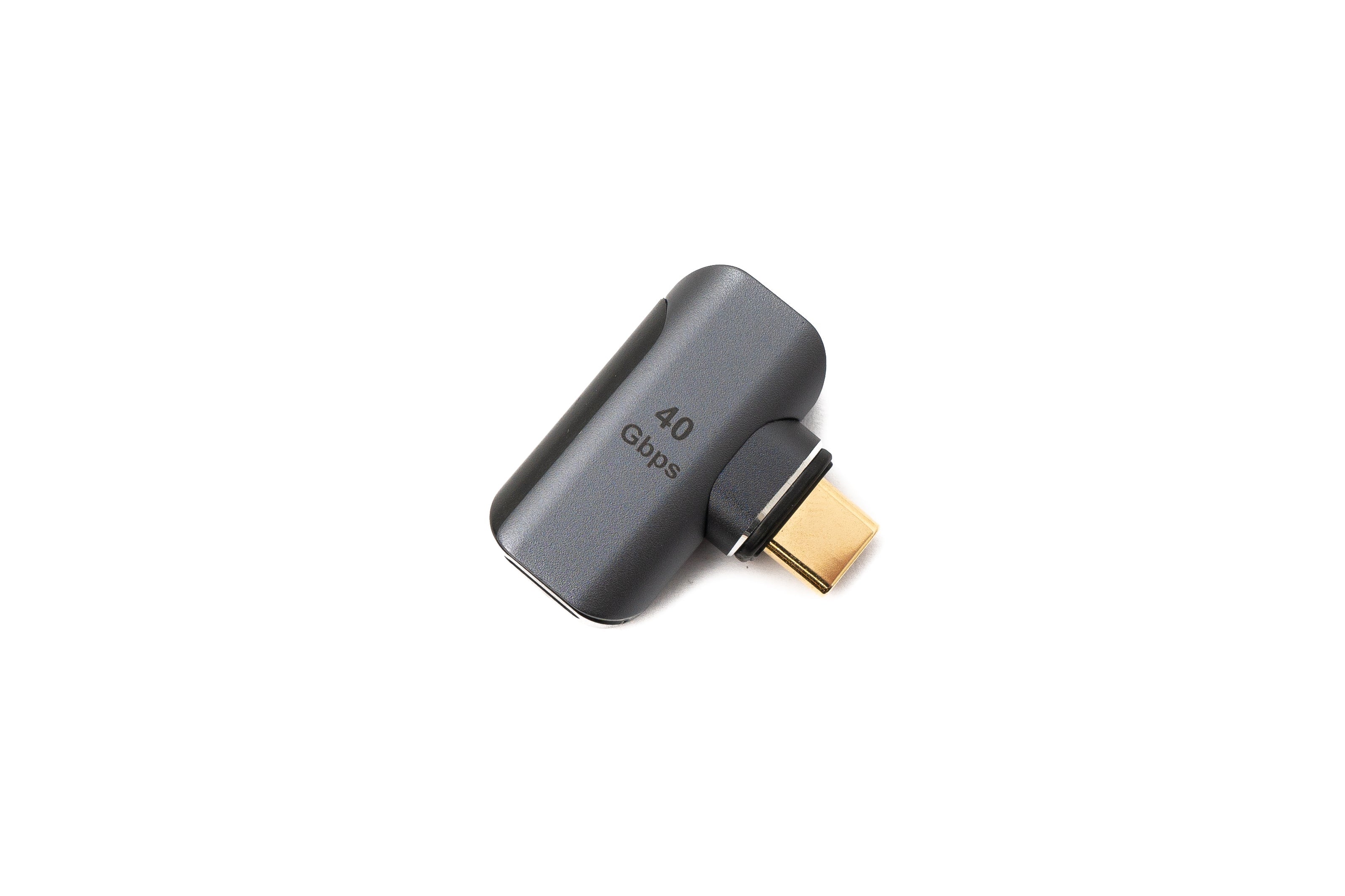 USB4 Adapter USB-C Stecker zu Buchse 40 Gbit/s 100 W gewinkelt grau | SYSTEM-S