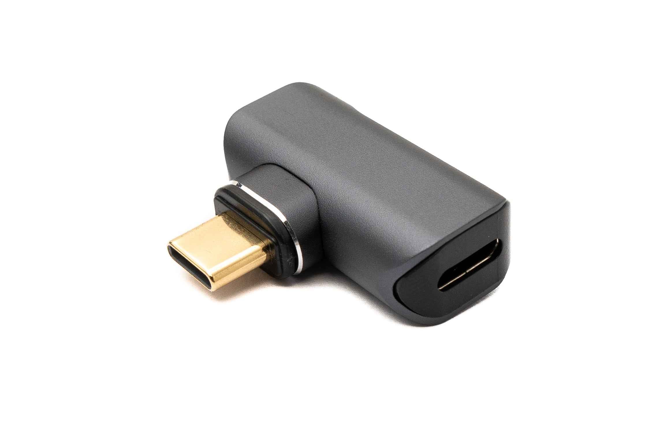 SYSTEM-S USB4 USB Adapter Typ C Stecker zu Buchse 40 Gbit/s USB 4.0 100W Winkel Kabel in Grau