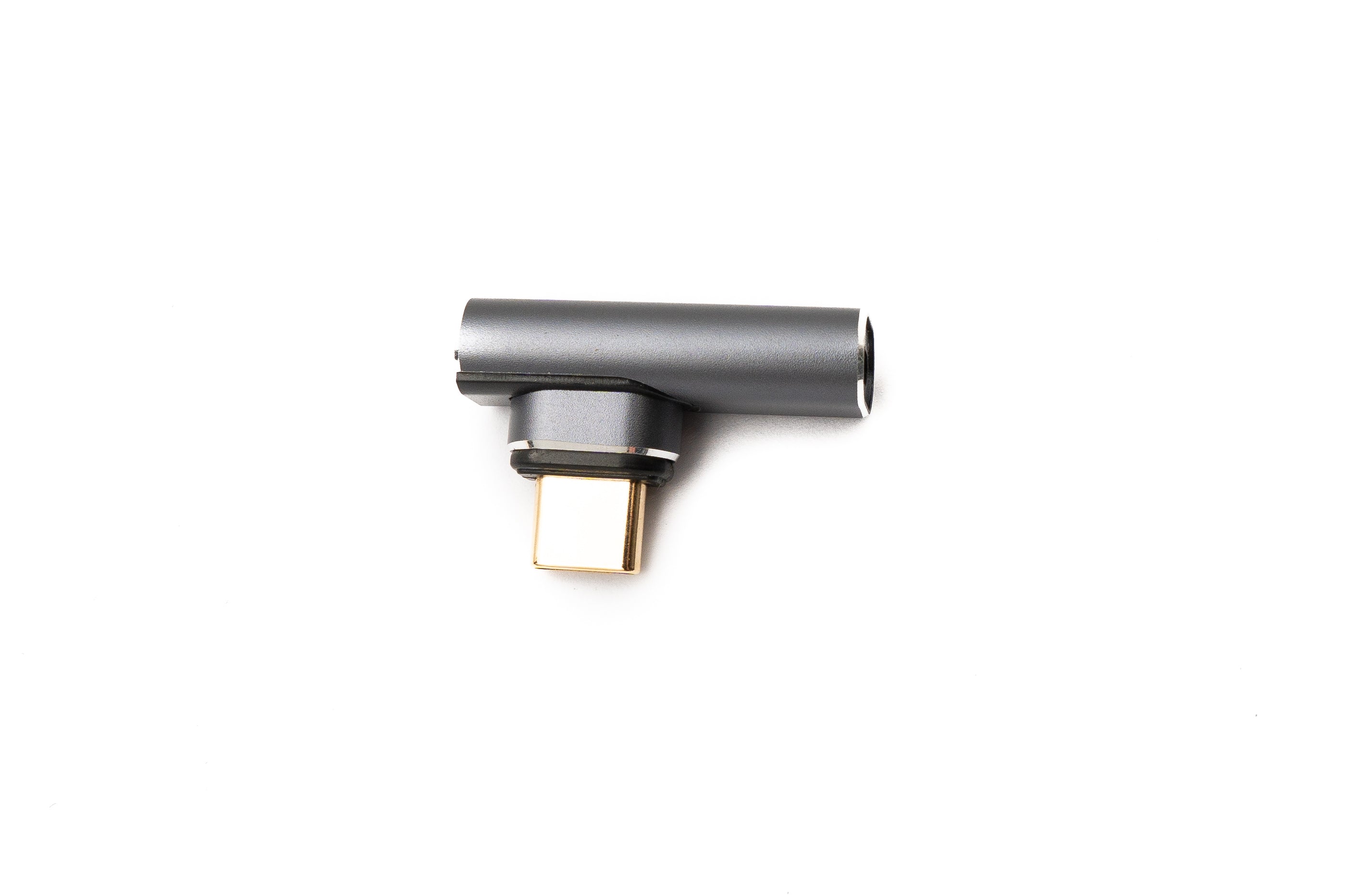 USB4 Adapter USB-C Stecker zu Buchse 40 Gbit/s 100 W gewinkelt grau | SYSTEM-S