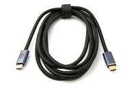 SYSTEM-S USB4 USB Kabel 200 cm Typ C Stecker zu Stecker 20 Gbit/s USB 4.0 geflochten Schwarz