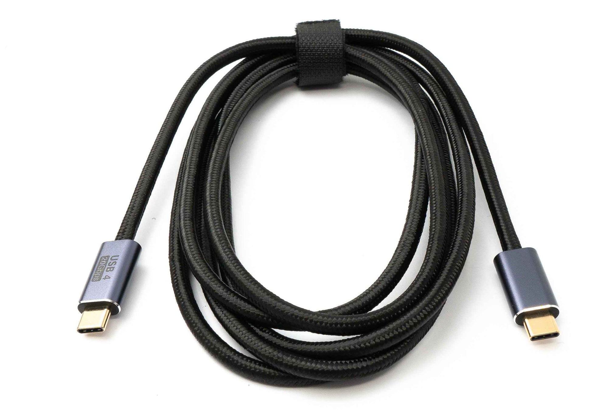 SYSTEM-S USB4 USB Kabel 200 cm Typ C Stecker zu Stecker 20 Gbit/s USB 4.0 geflochten Schwarz