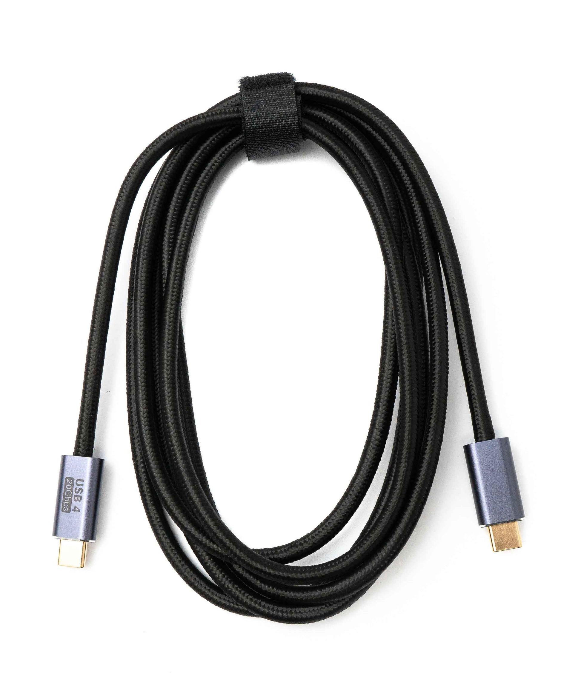 SYSTEM-S USB4 USB Kabel 200 cm Typ C Stecker zu Stecker 20 Gbit/s USB 4.0 geflochten Schwarz