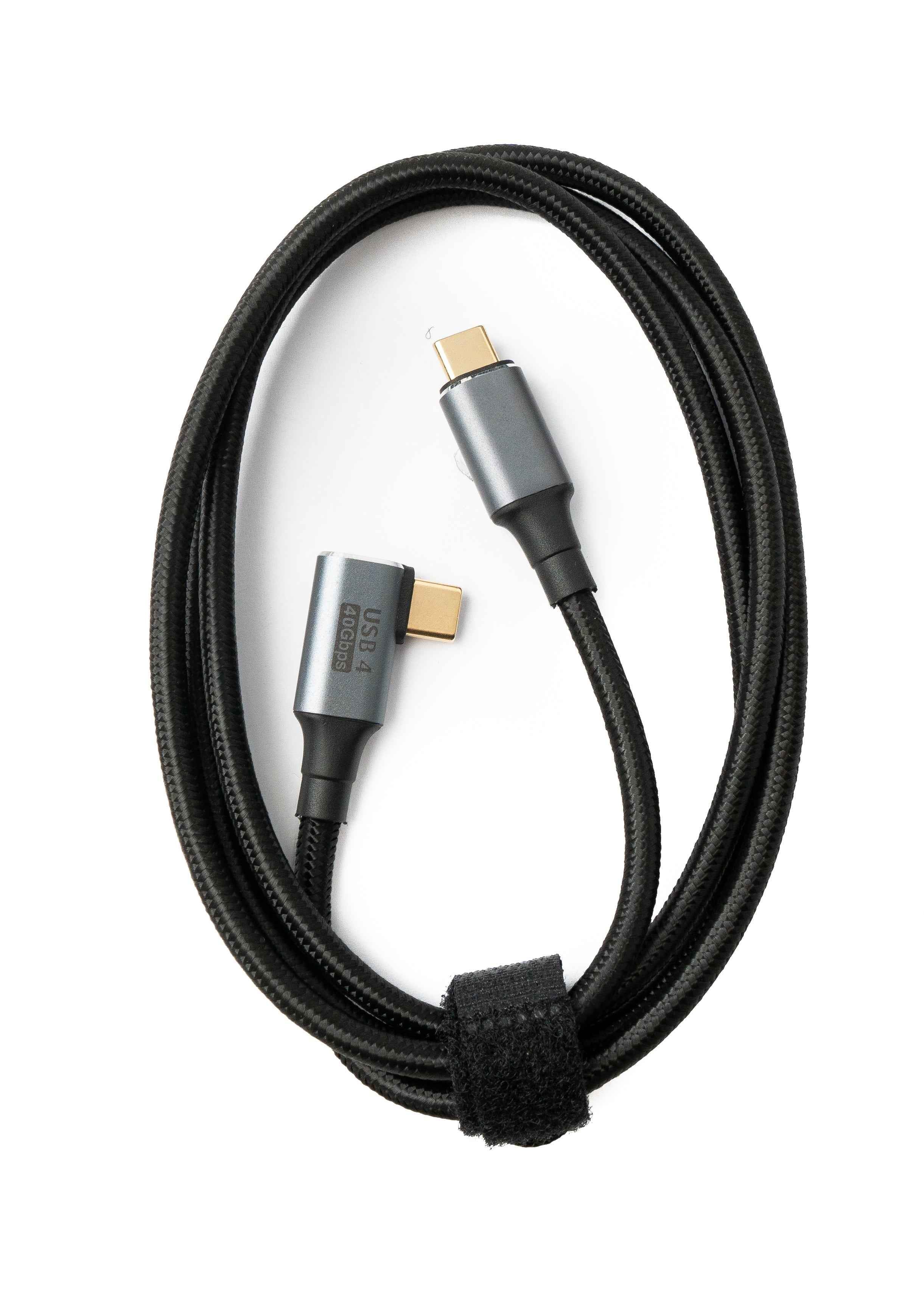 SYSTEM-S USB4 USB Kabel 120 cm Typ C Stecker zu Stecker 40 Gbit/s USB 4.0 geflochten Winkel