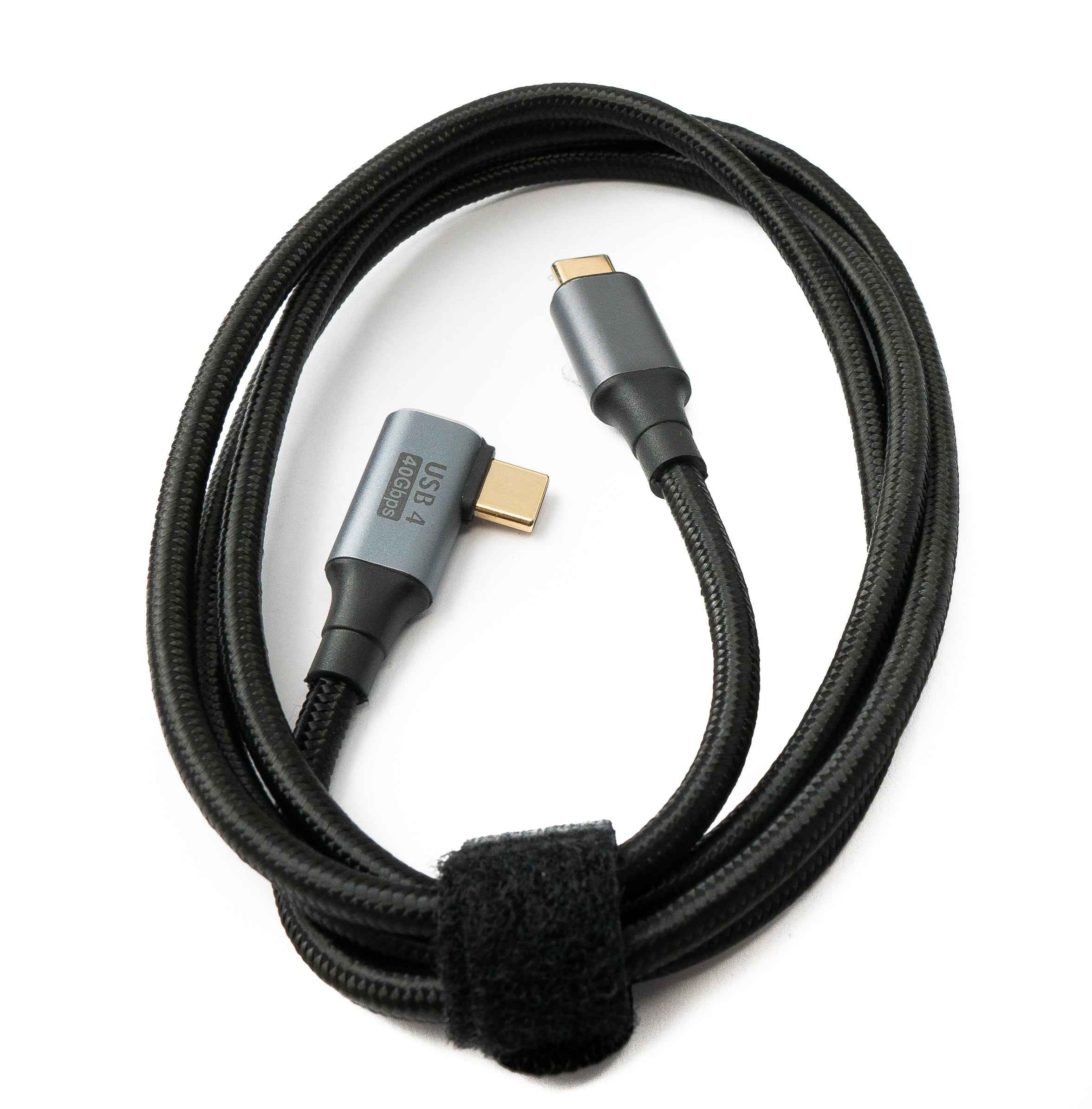 SYSTEM-S USB4 USB Kabel 120 cm Typ C Stecker zu Stecker 40 Gbit/s USB 4.0 geflochten Winkel