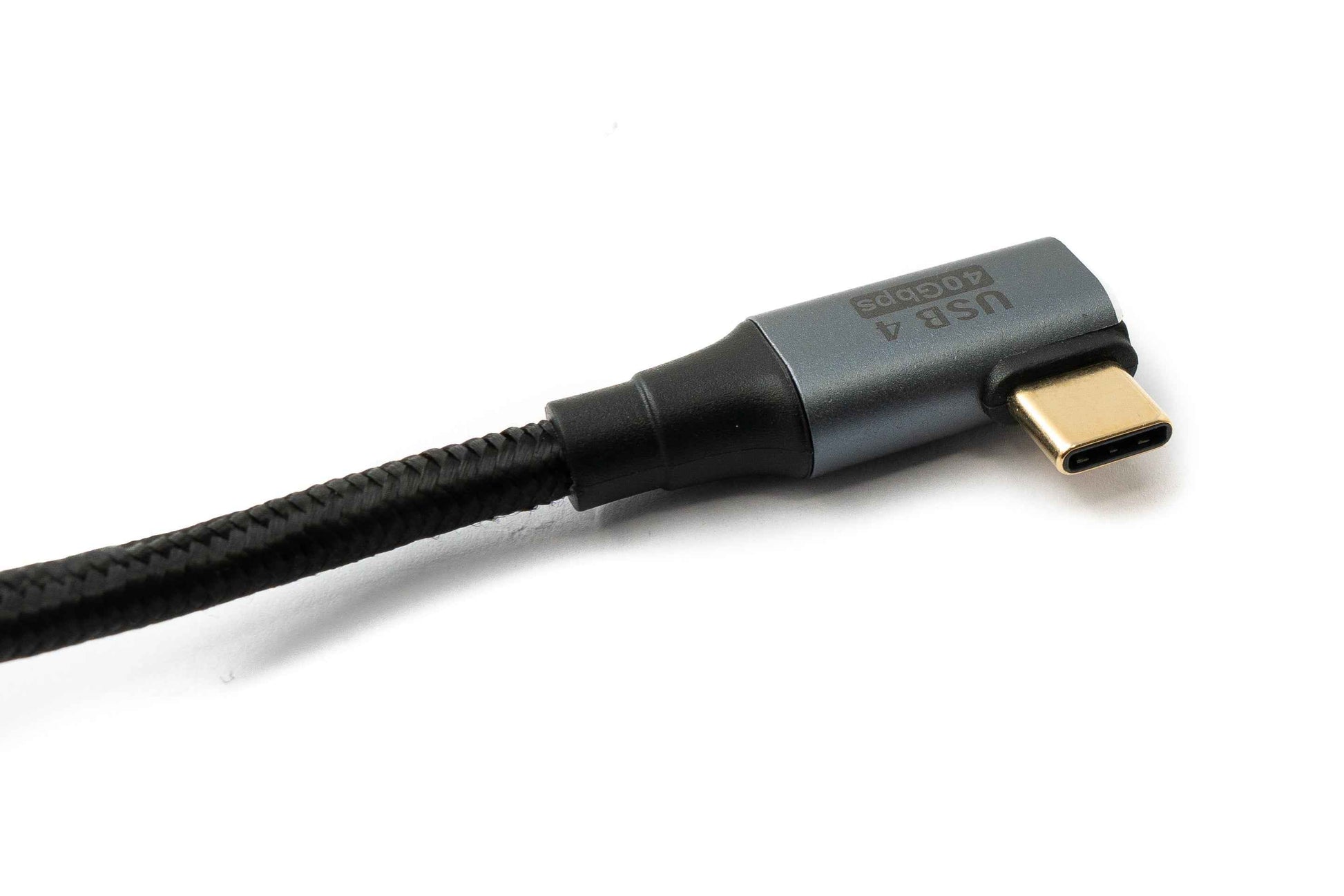 SYSTEM-S USB4 USB Kabel 120 cm Typ C Stecker zu Stecker 40 Gbit/s USB 4.0 geflochten Winkel