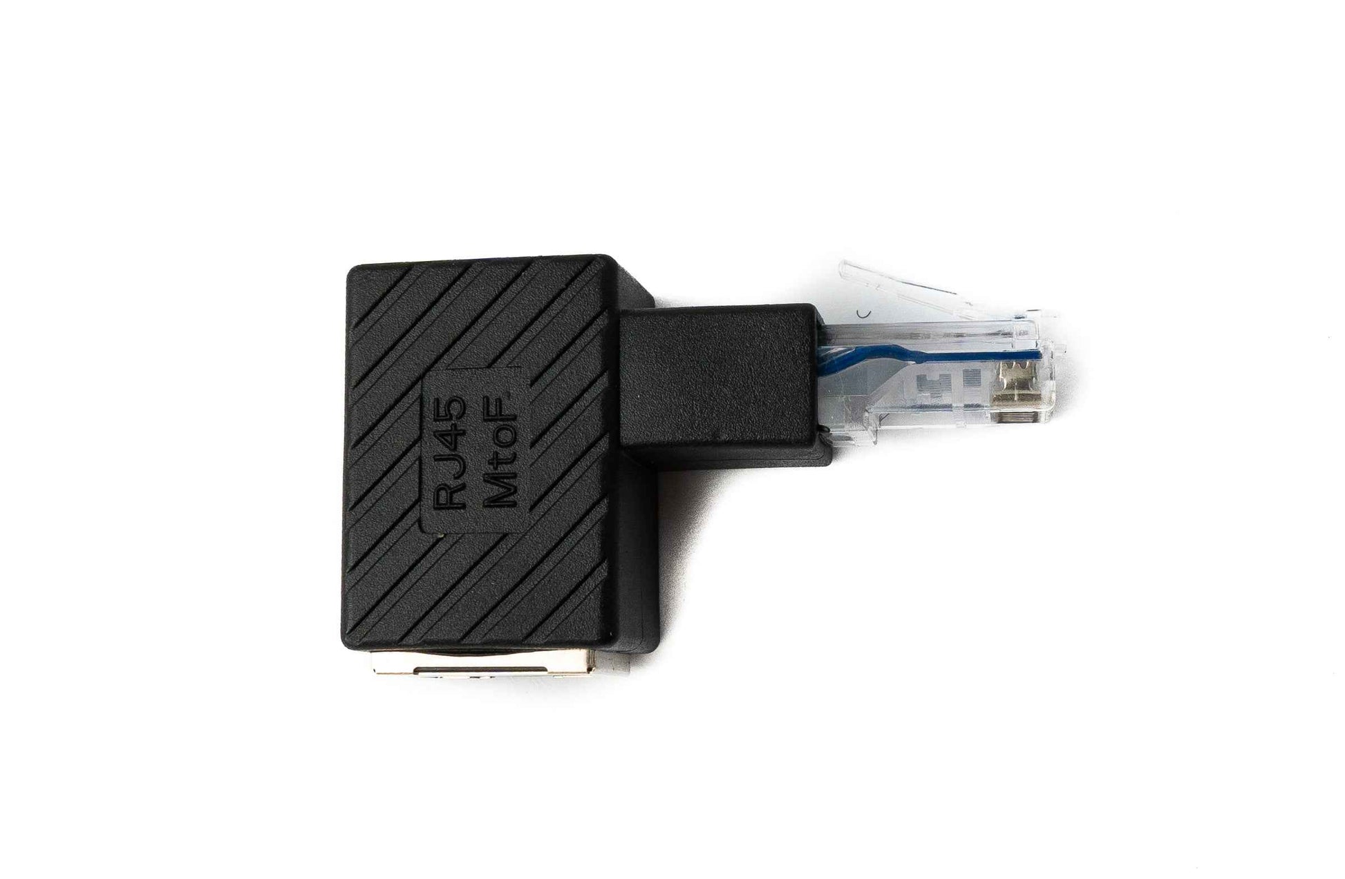 SYSTEM-S LAN Adapter RJ45 Stecker zu Buchse Winkel Ethernetadapter Kabel in Schwarz