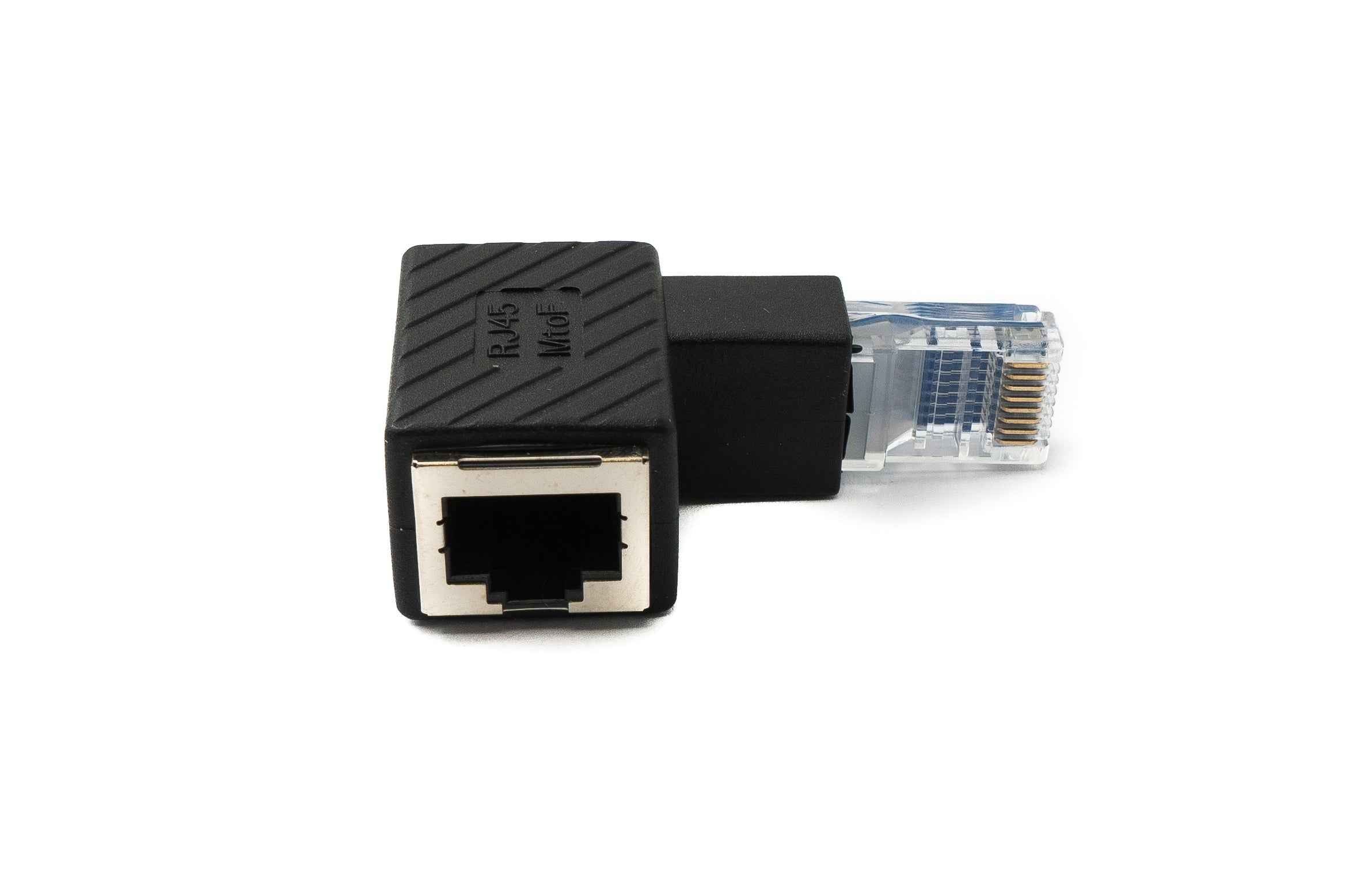SYSTEM-S LAN Adapter RJ45 Stecker zu Buchse Winkel Ethernetadapter Kabel in Schwarz