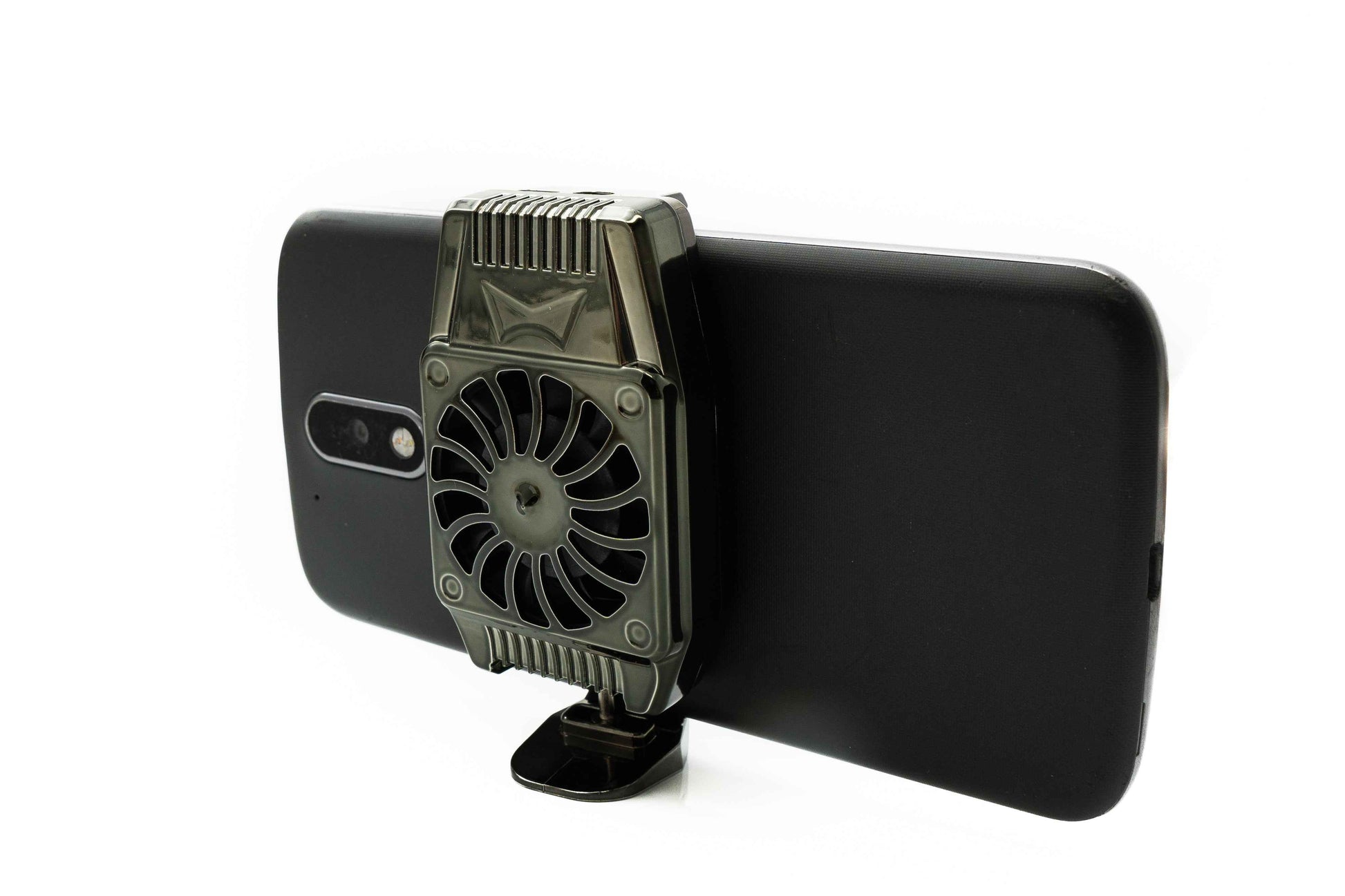 SYSTEM-S USB Kühlung Ventilator für 4,0" bis 6,7" Smartphone Tablet in Schwarz