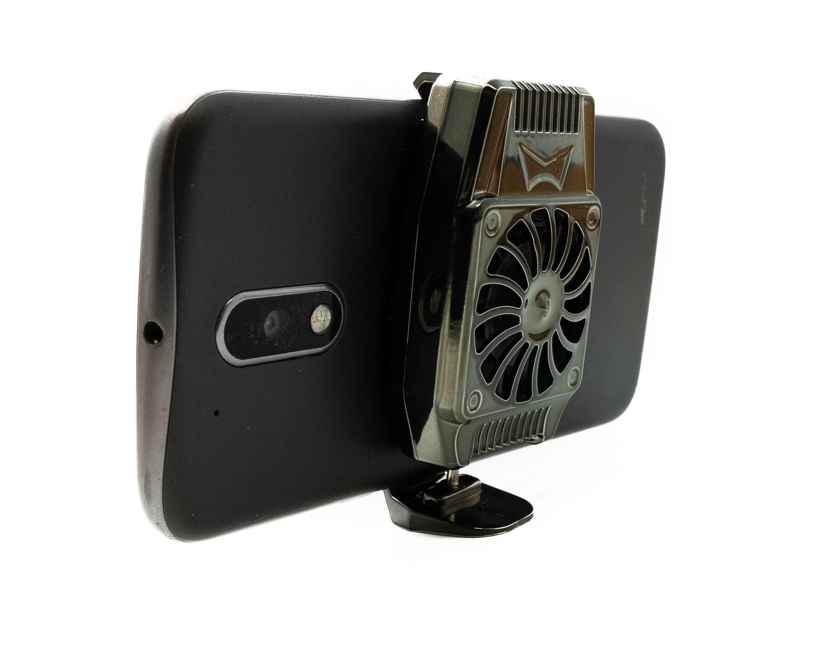 SYSTEM-S USB Kühlung Ventilator für 4,0" bis 6,7" Smartphone Tablet in Schwarz