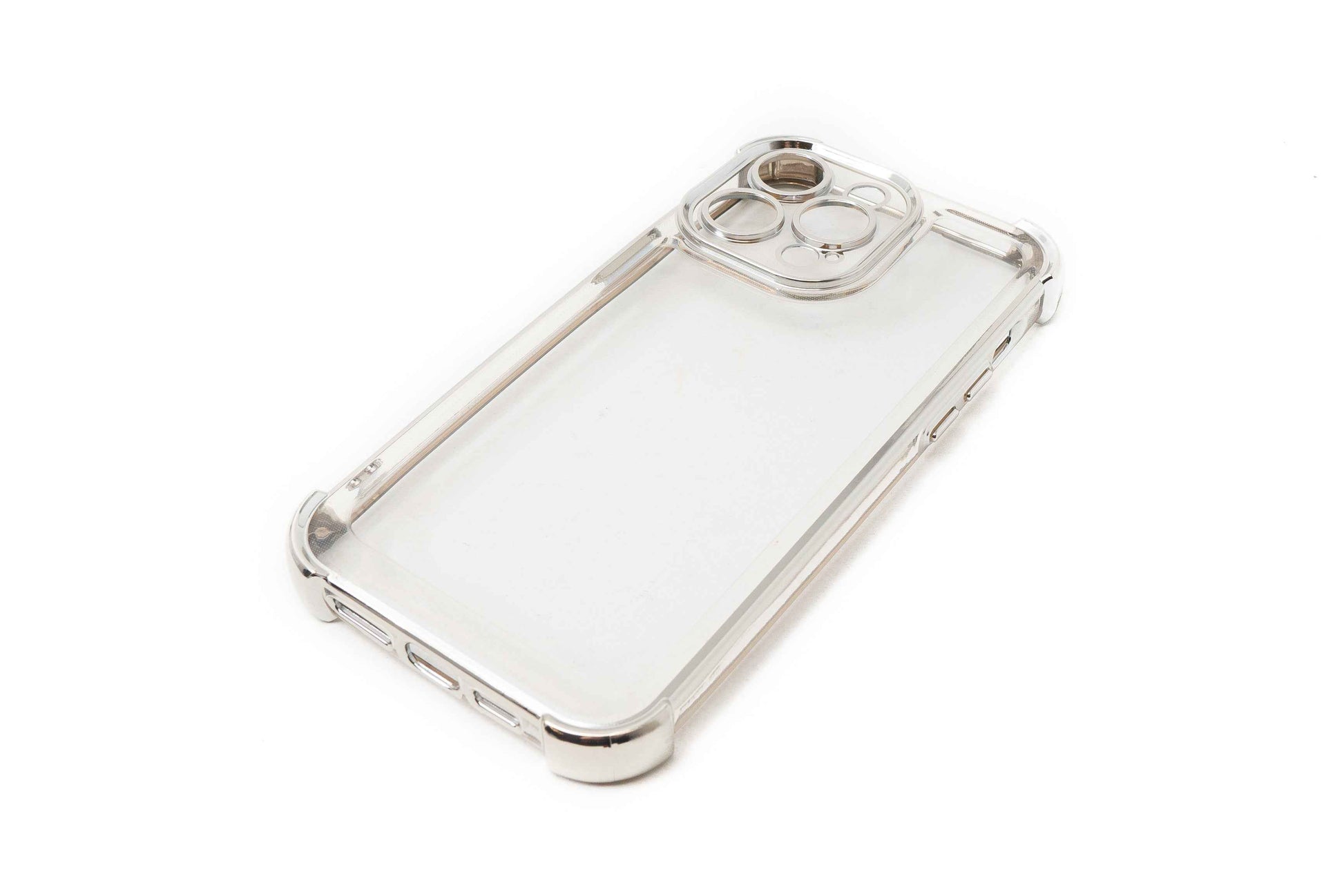SYSTEM-S Schutzhülle stoßfest aus TPU Glanz Grau Transparent Hülle für iPhone 14 Pro Max