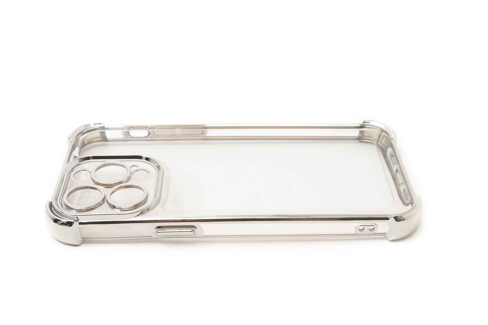 SYSTEM-S Schutzhülle stoßfest aus TPU Glanz Grau Transparent Hülle für iPhone 14 Pro Max