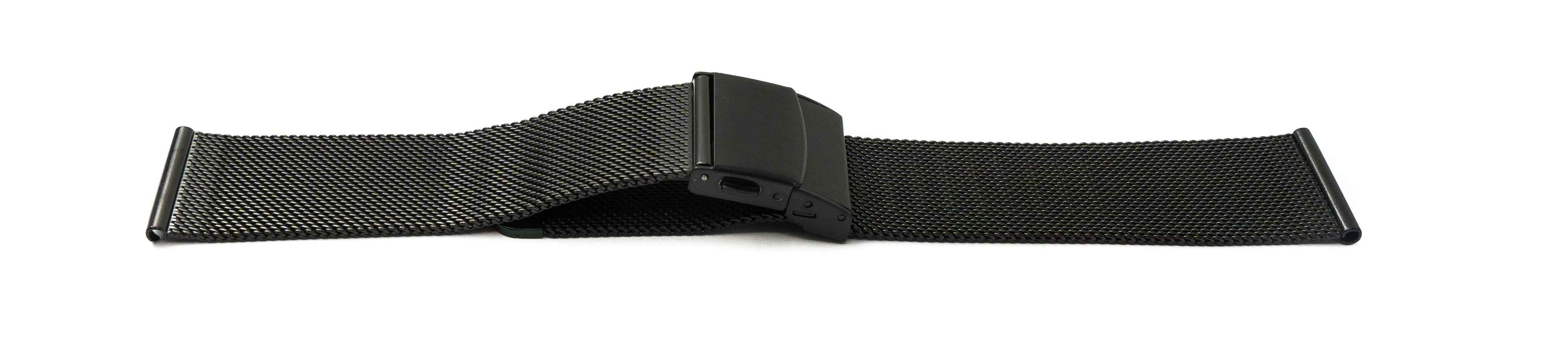 SYSTEM-S Armband Milanaise aus Metall für Fitbit Versa 2 1 Lite Smartwatch in Schwarz