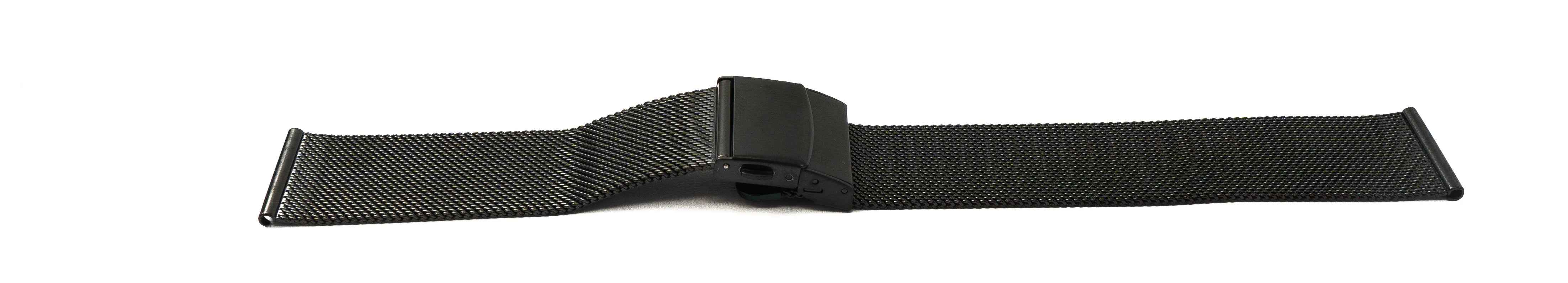SYSTEM-S Armband Milanaise aus Metall für Fitbit Versa 2 1 Lite Smartwatch in Schwarz