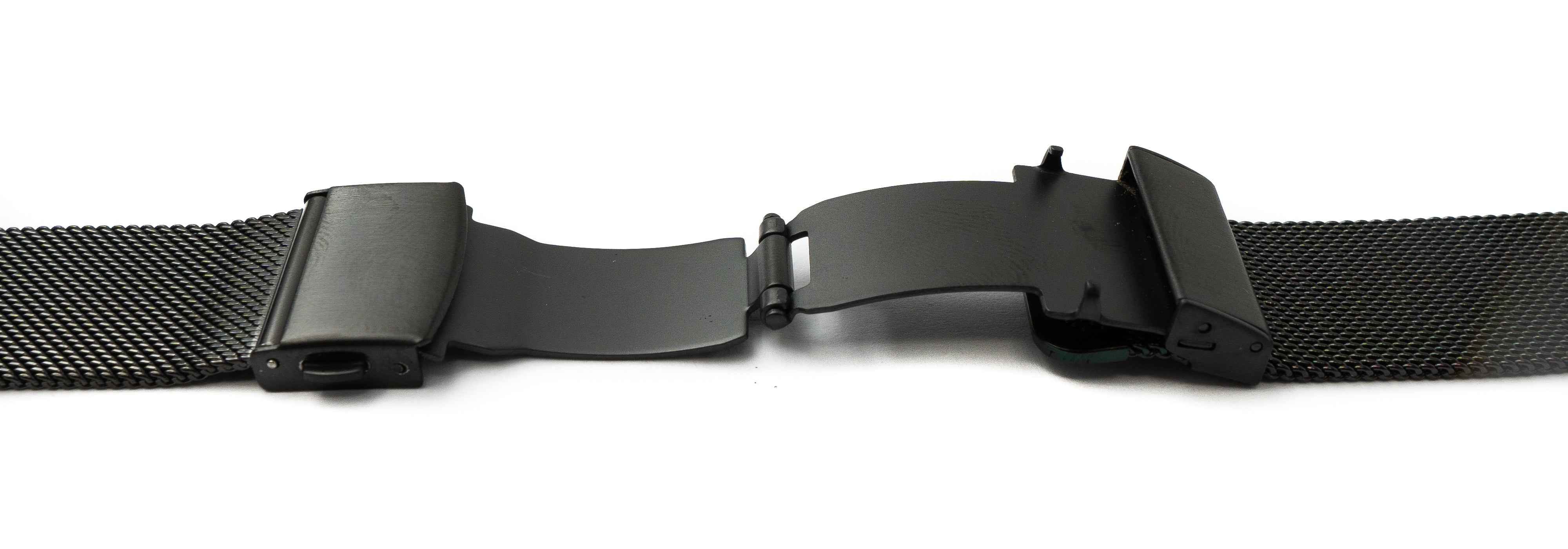 SYSTEM-S Armband Milanaise aus Metall für Fitbit Versa 2 1 Lite Smartwatch in Schwarz