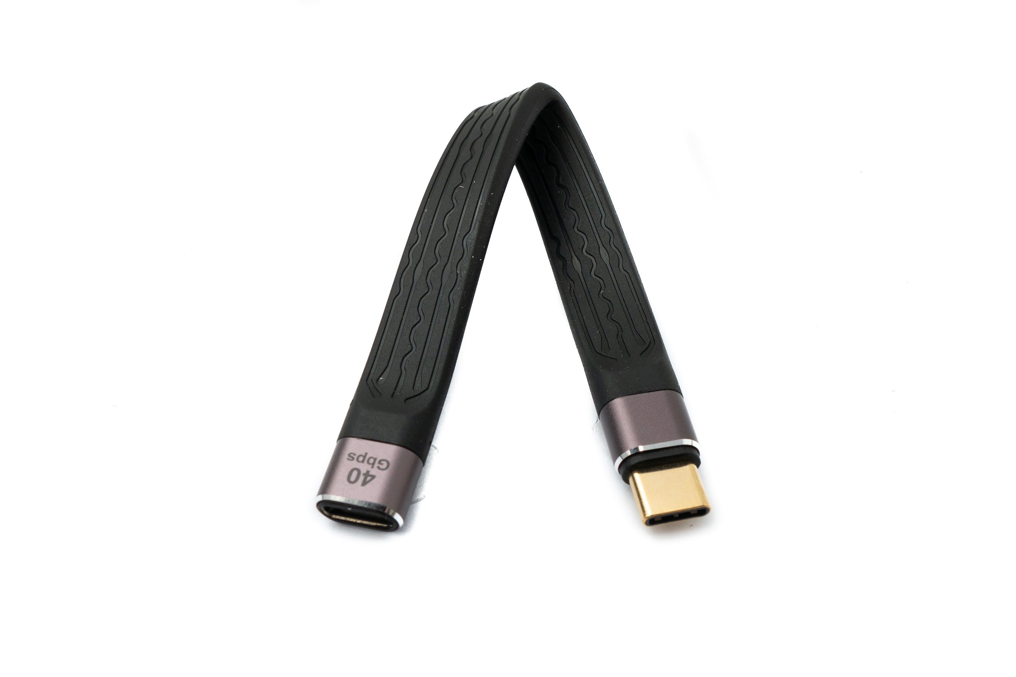USB4 Kabel USB-C 13 cm flach 40 Gbit/s 100 W Schwarz 81072516 | SYSTEM-S