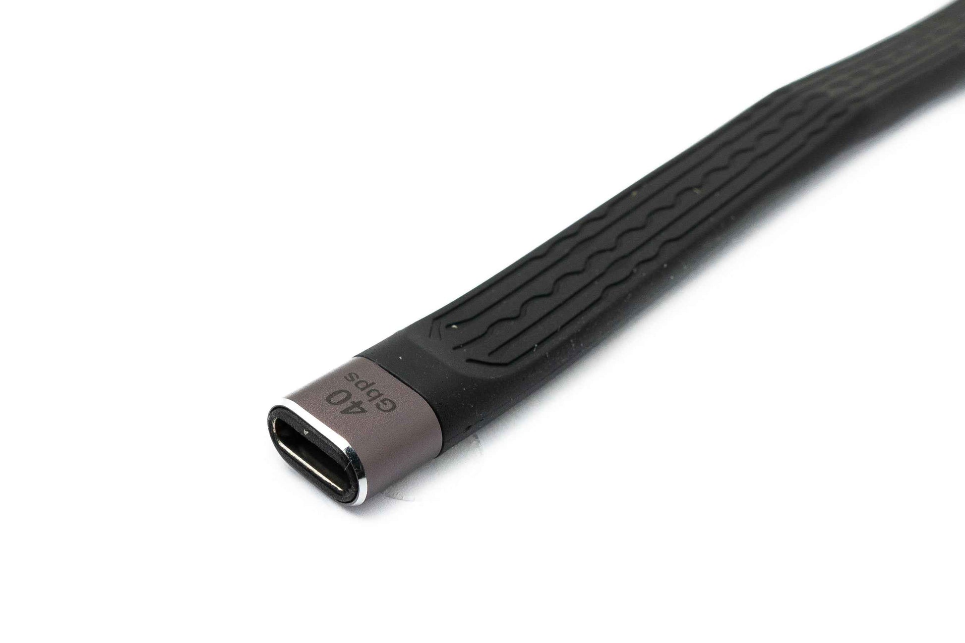 SYSTEM-S USB4 USB Kabel 13 cm Typ C Stecker zu Buchse 40 Gbit/s USB 4.0 flach in Schwarz