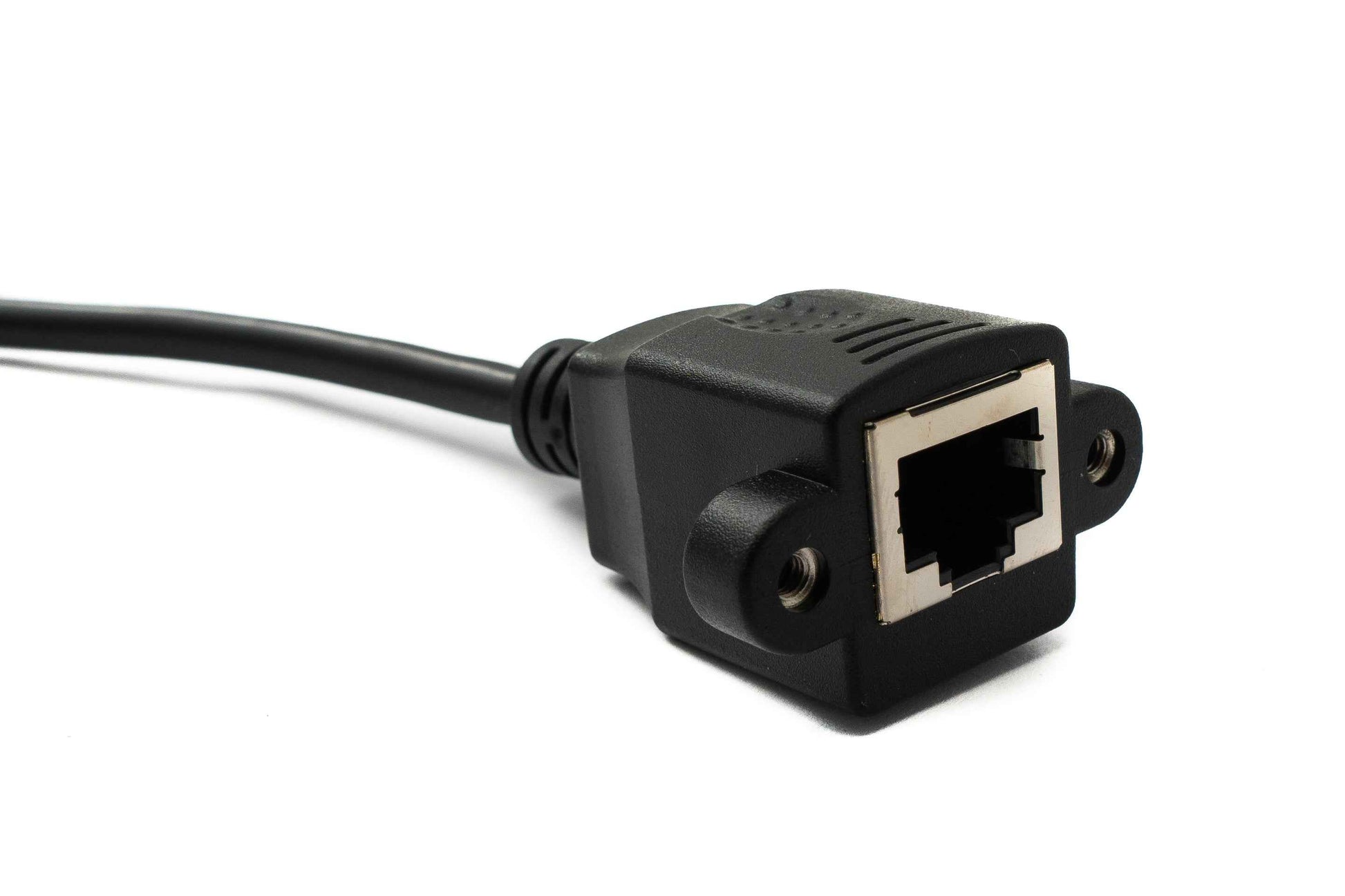 SYSTEM-S LAN Kabel 30 cm RJ45 Buchse zu XLR 3 Pin Stecker Schraube in Schwarz