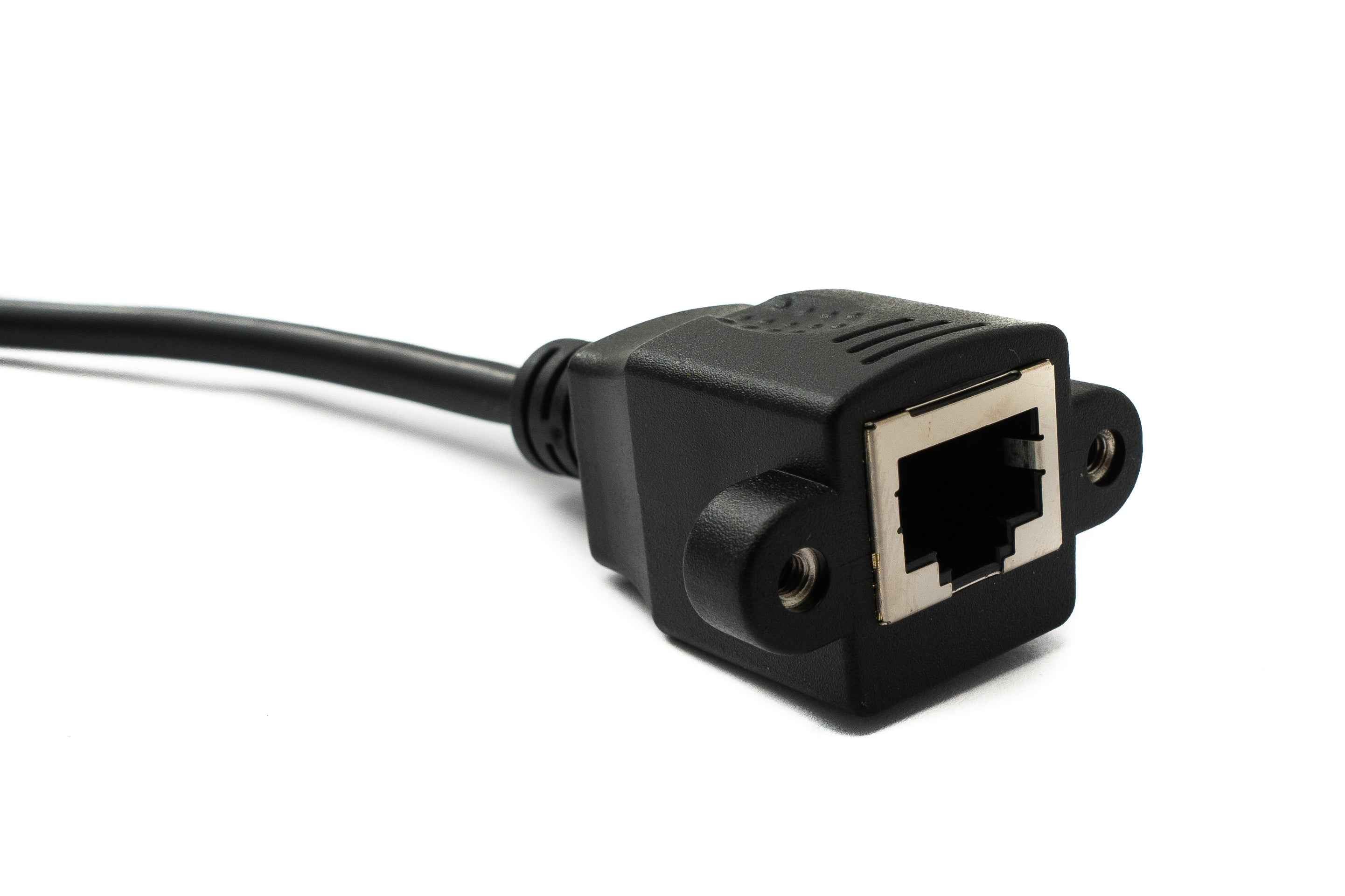 SYSTEM-S LAN Kabel 30 cm RJ45 Buchse zu XLR 3 Pin Stecker Schraube in Schwarz