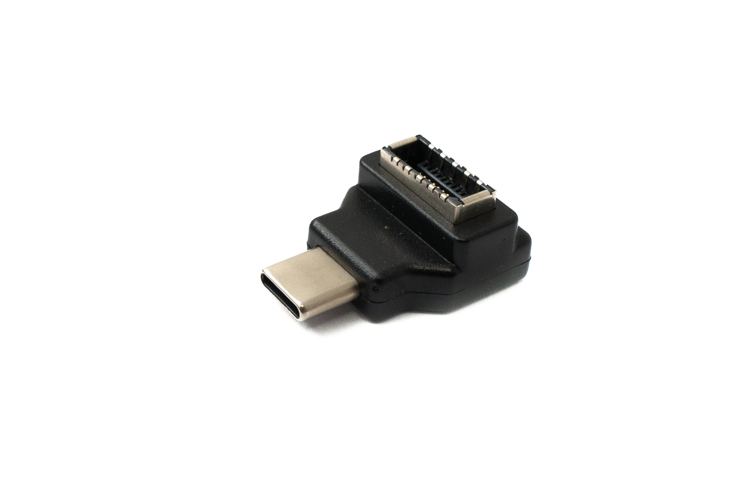USB 3.1 Adapter Typ E Buchse zu Typ C Stecker gewinkelt schwarz 2,6 cm