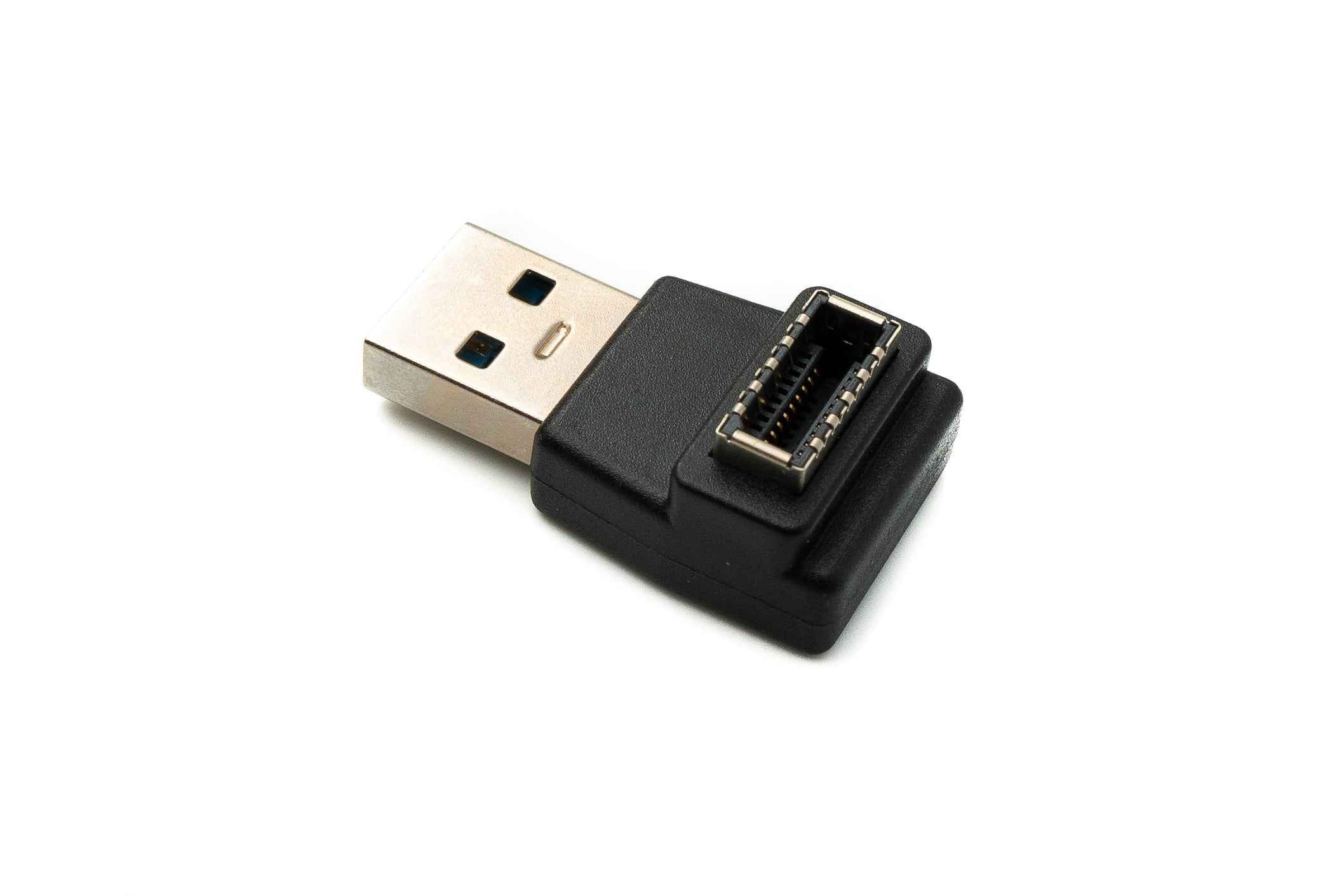 SYSTEM-S USB 3.1 Adapter Typ E Buchse zu 3.0 Typ A Stecker Adapter Winkel in Schwarz