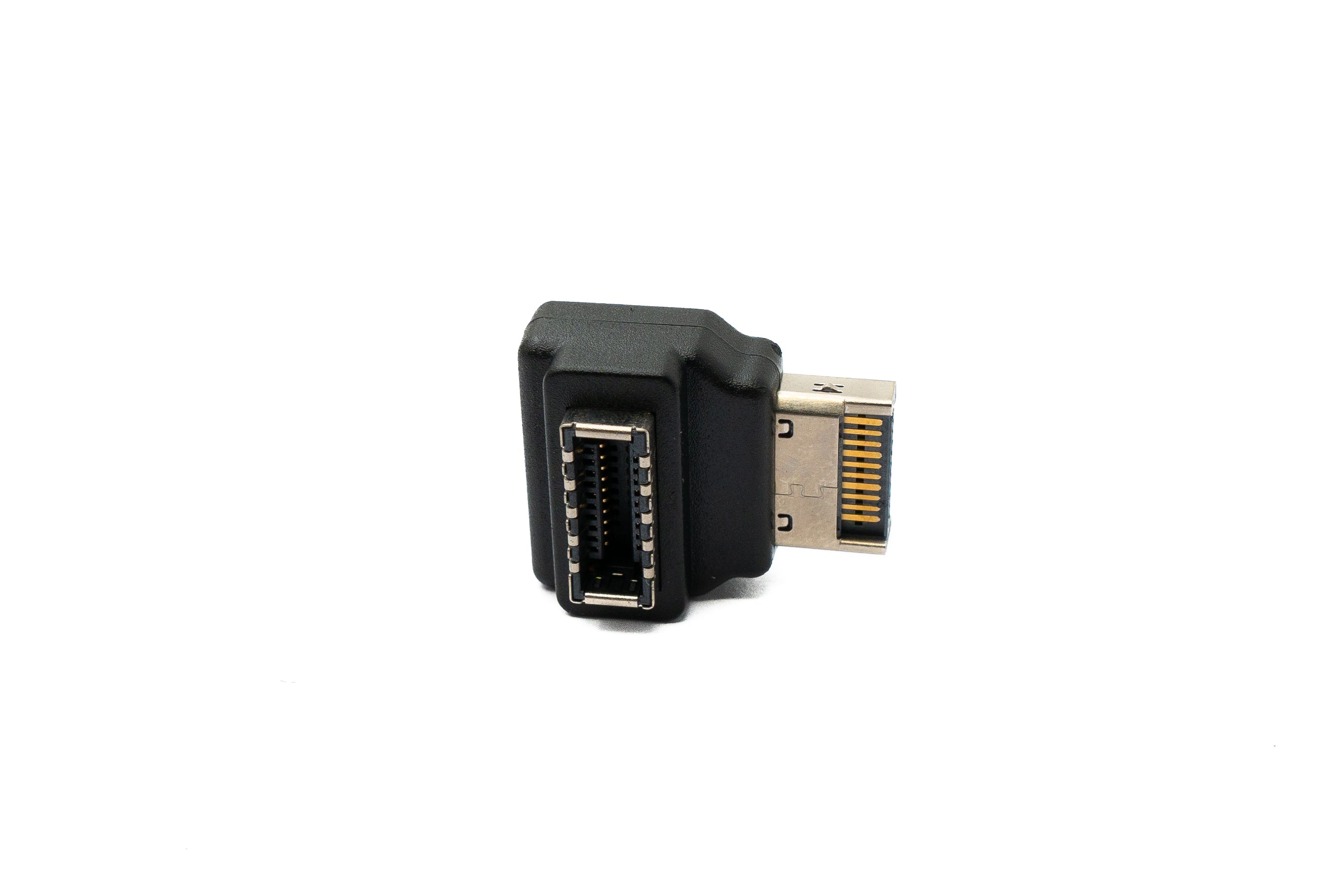 USB 3.1 Adapter Typ E Buchse zu Stecker Winkel schwarz 2,3 cm | System-S