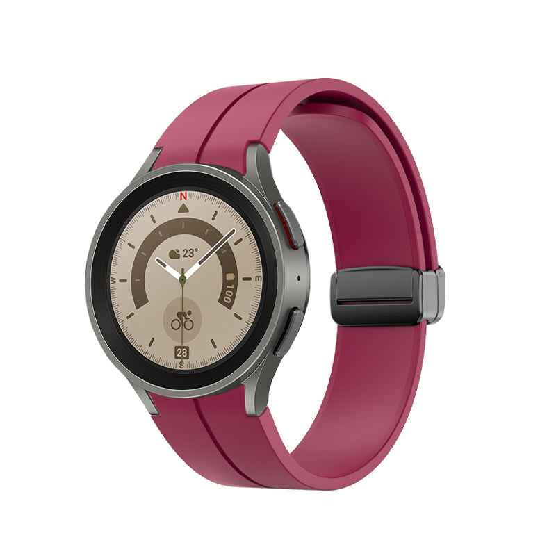 SYSTEM-S Armband 20 mm aus Silikon für Samsung Galaxy Watch 5 4 Smartwatch in Rot
