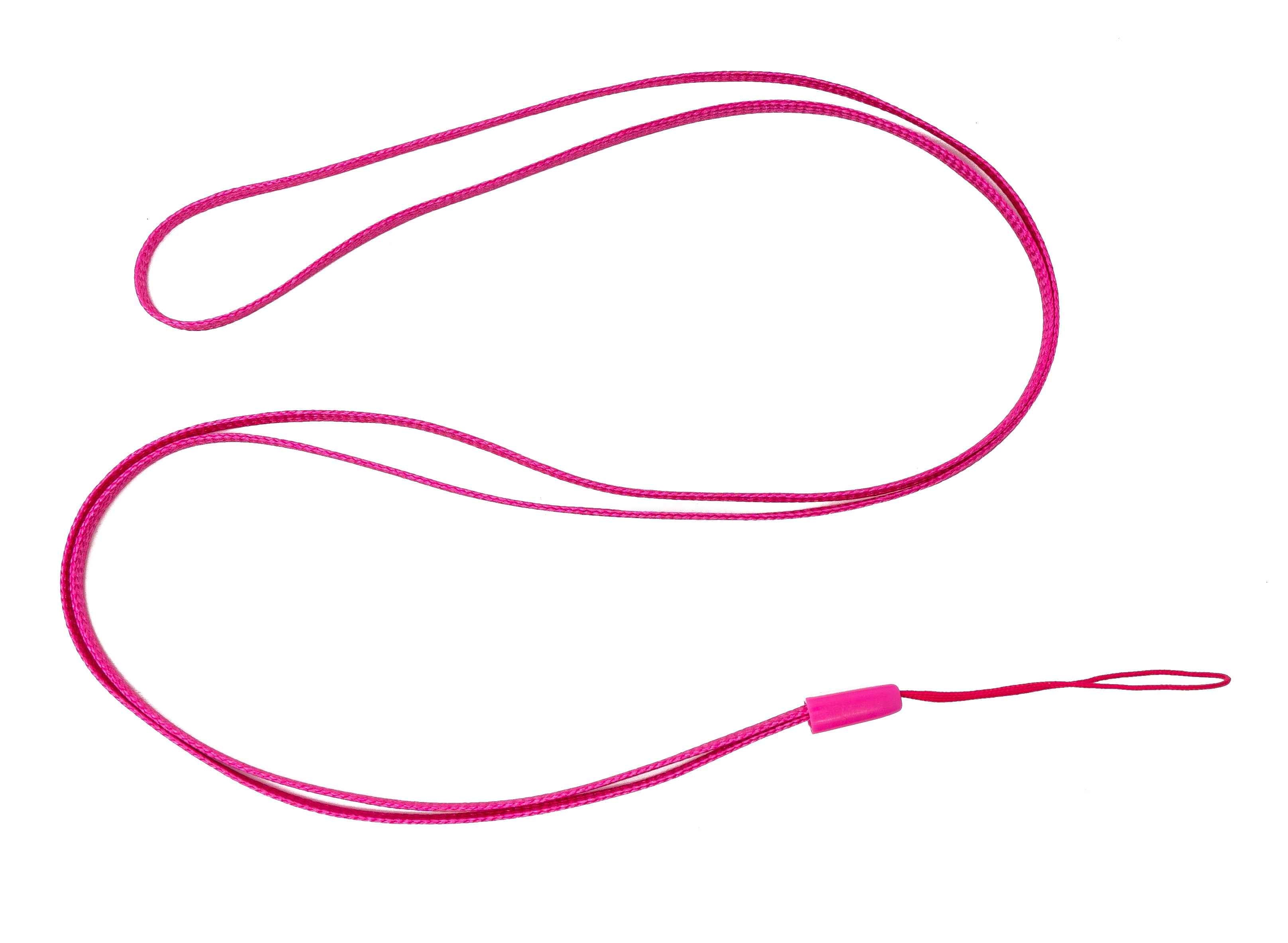 SYSTEM-S Halsband Umhängeband Trageband mit Schlaufe in Pink für Smartphone MP3-Player