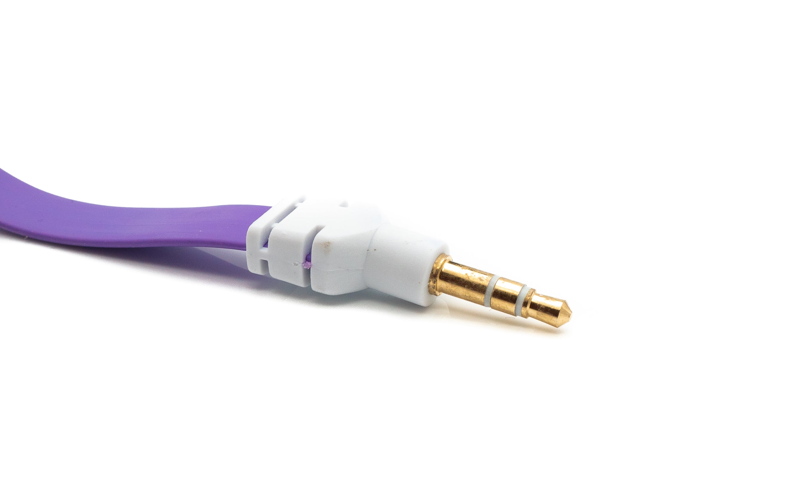 Audiokabel 100 cm Stereo AUX Klinke 3,5 mm flach Lila | System-S